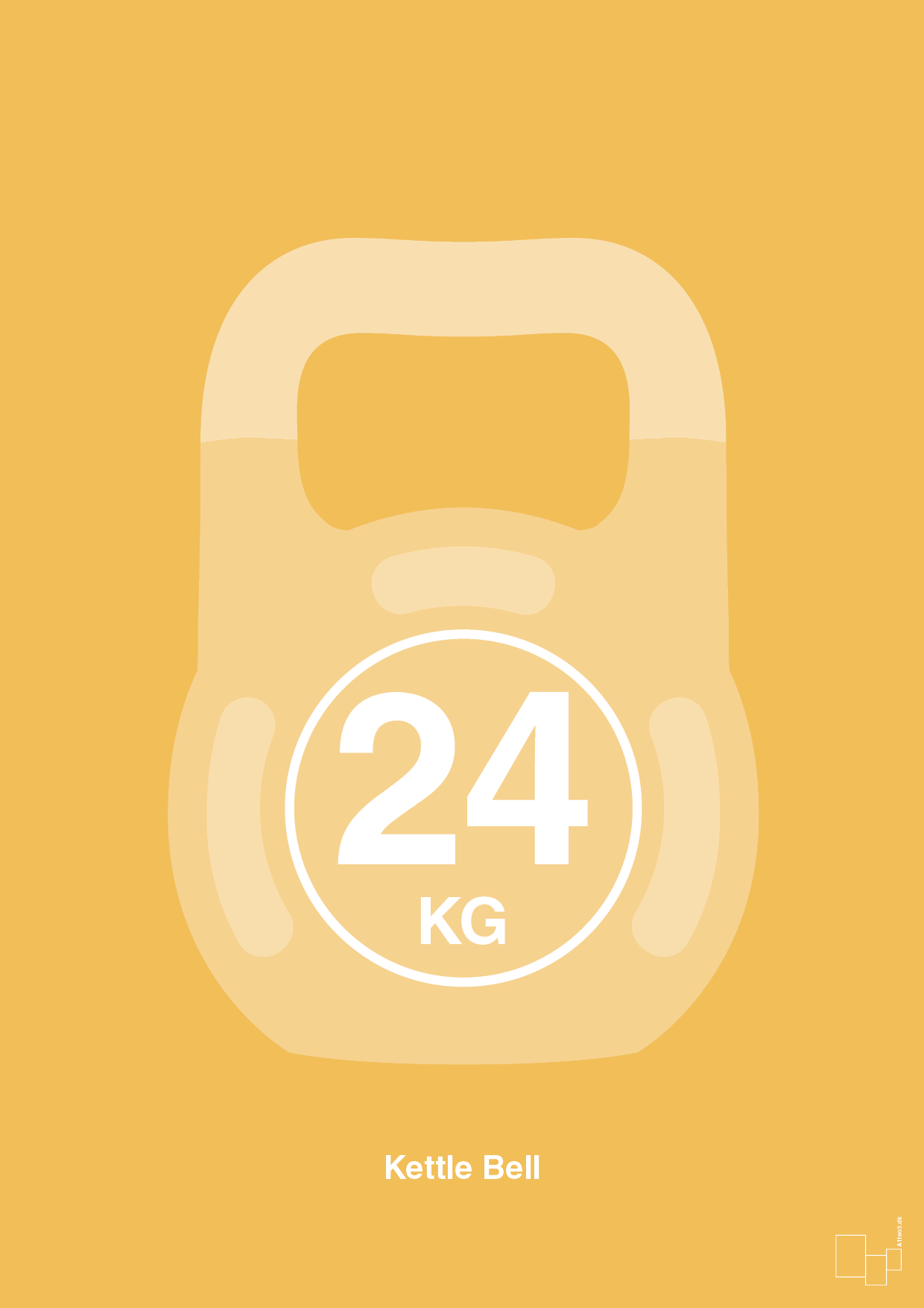 kettle bell 24 kg - Plakat med Grafik i Honeycomb