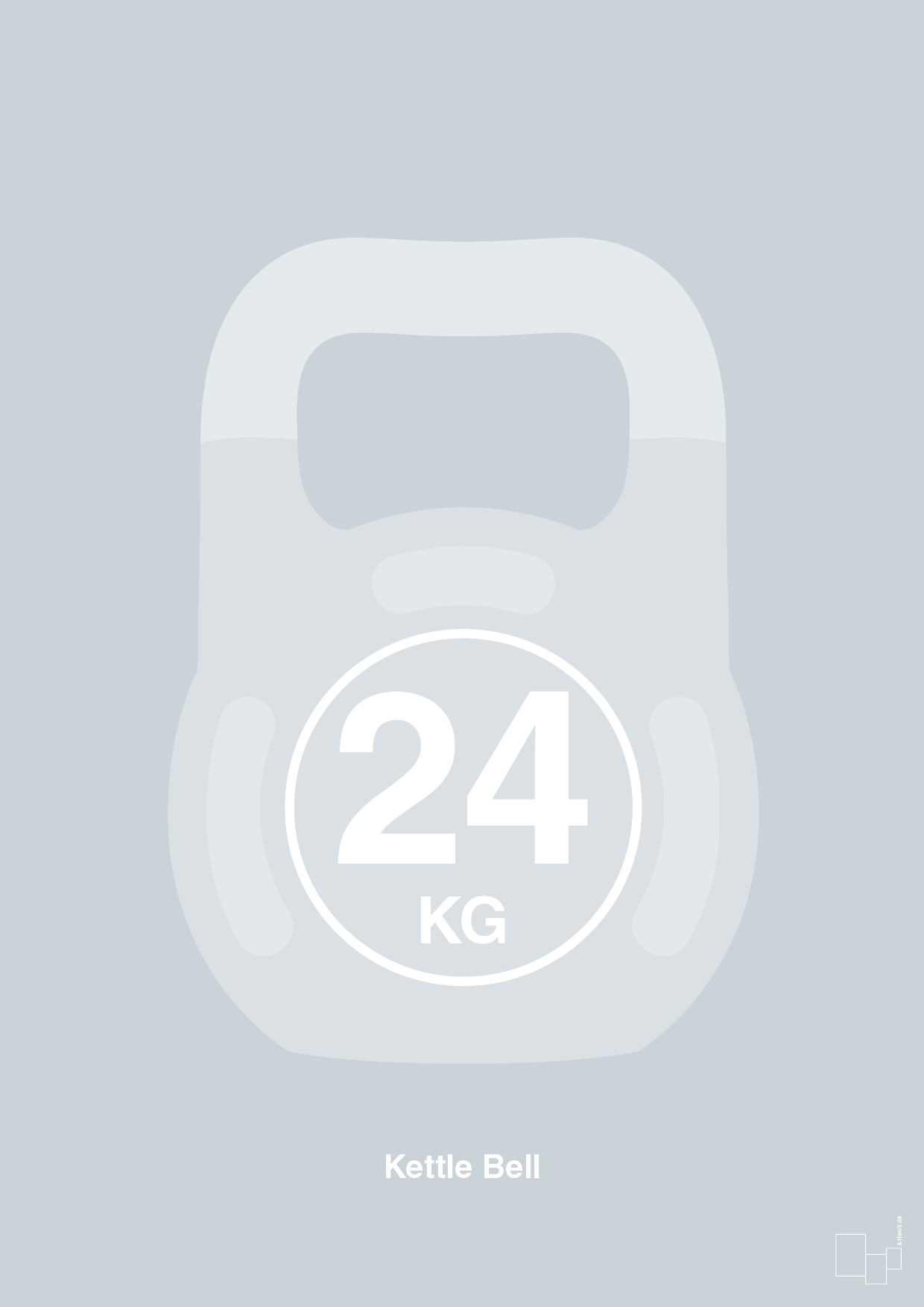 kettle bell 24 kg - Plakat med Grafik i Light Drizzle