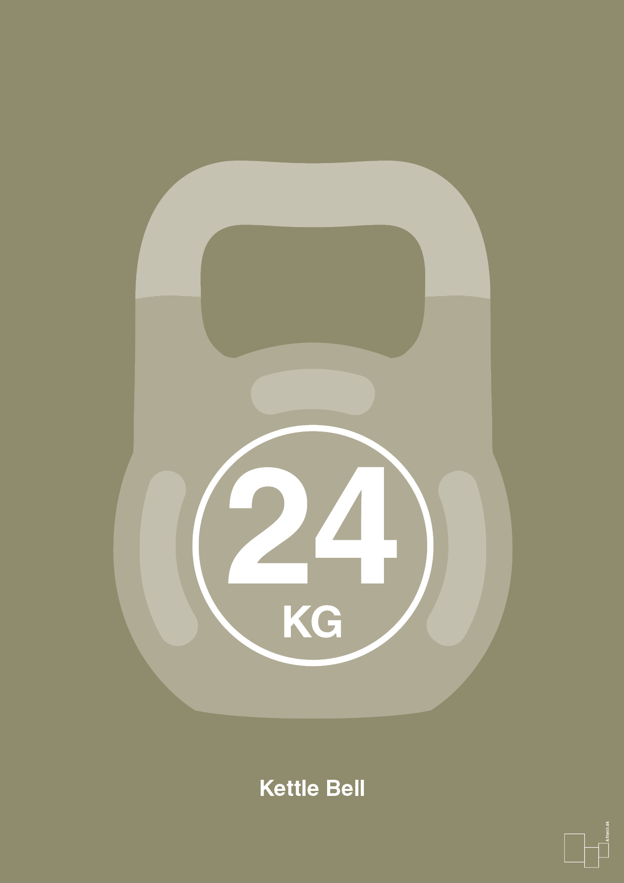 kettle bell 24 kg - Plakat med Grafik i Misty Forrest