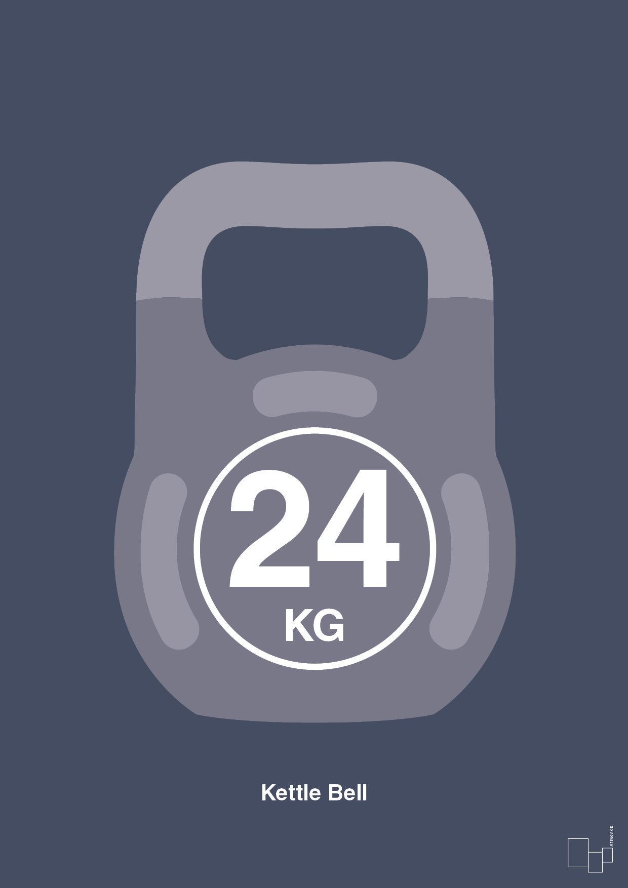 kettle bell 24 kg - Plakat med Grafik i Petrol