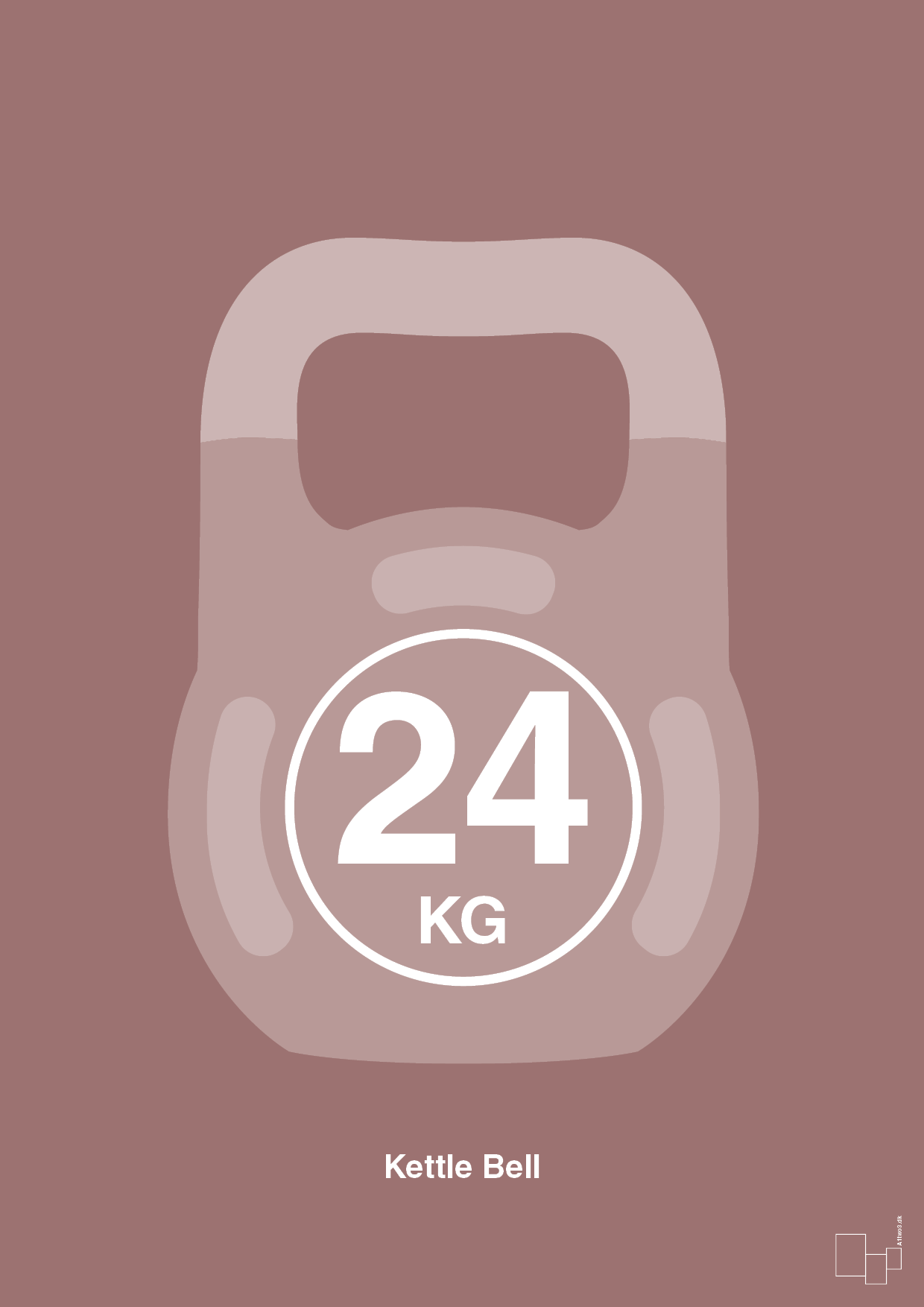 kettle bell 24 kg - Plakat med Grafik i Plum