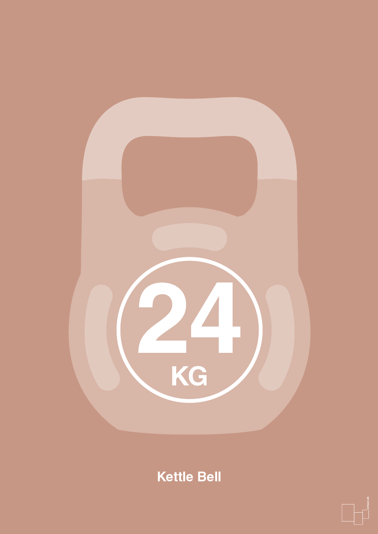 kettle bell 24 kg - Plakat med Grafik i Powder