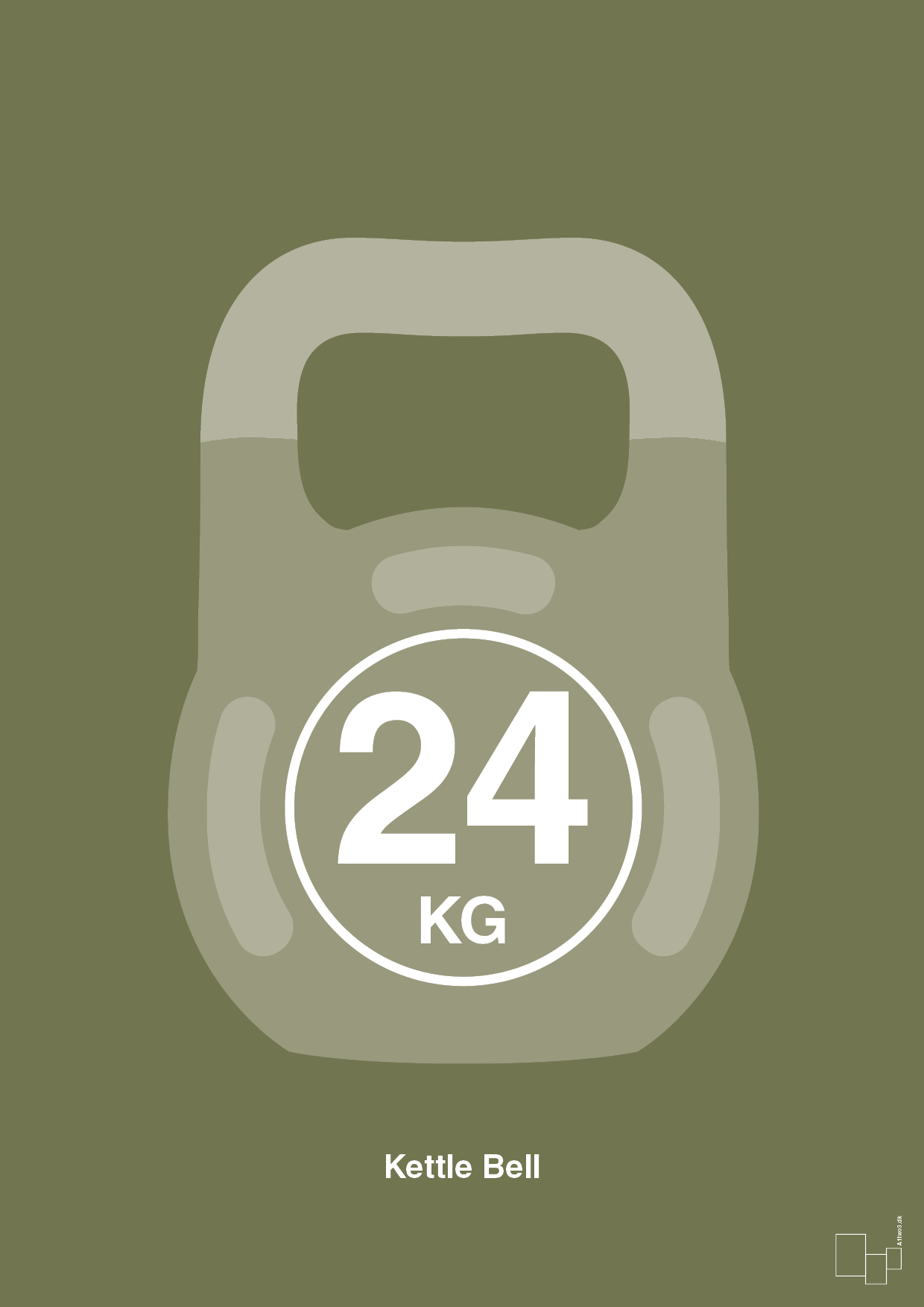 kettle bell 24 kg - Plakat med Grafik i Secret Meadow