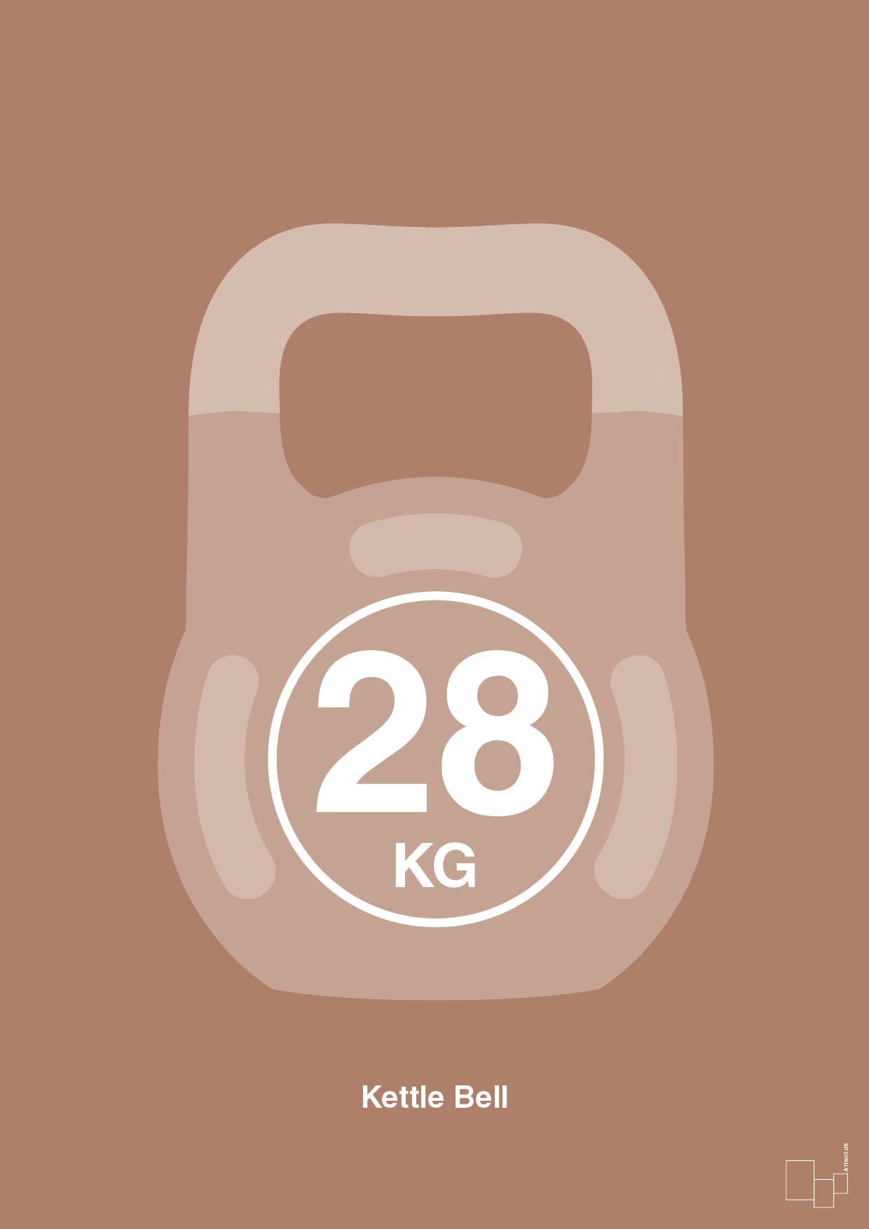 kettle bell 28 kg - Plakat med Grafik i Cider Spice