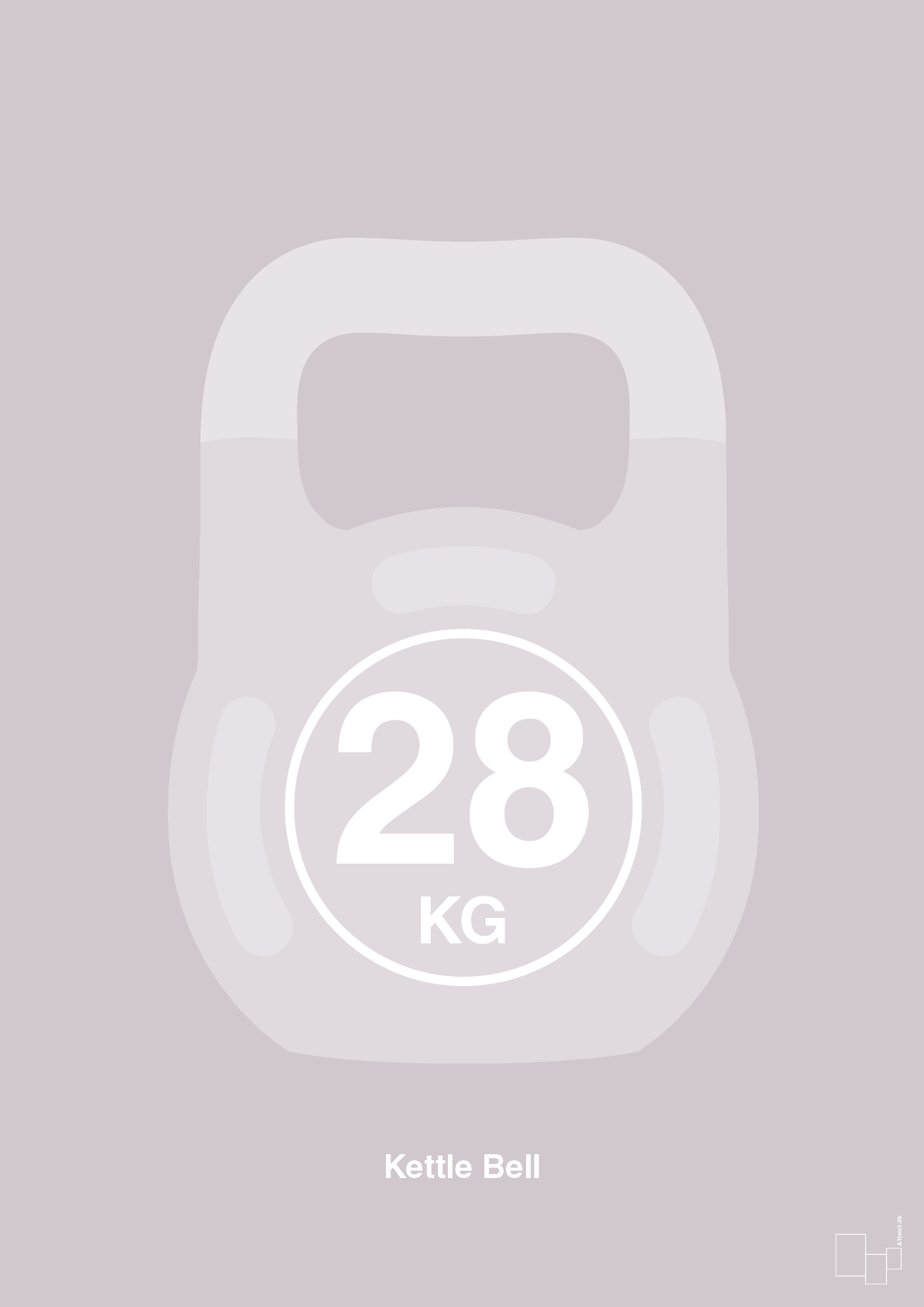 kettle bell 28 kg - Plakat med Grafik i Dusty Lilac