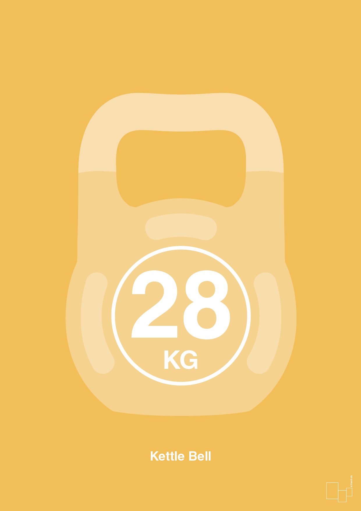 kettle bell 28 kg - Plakat med Grafik i Honeycomb