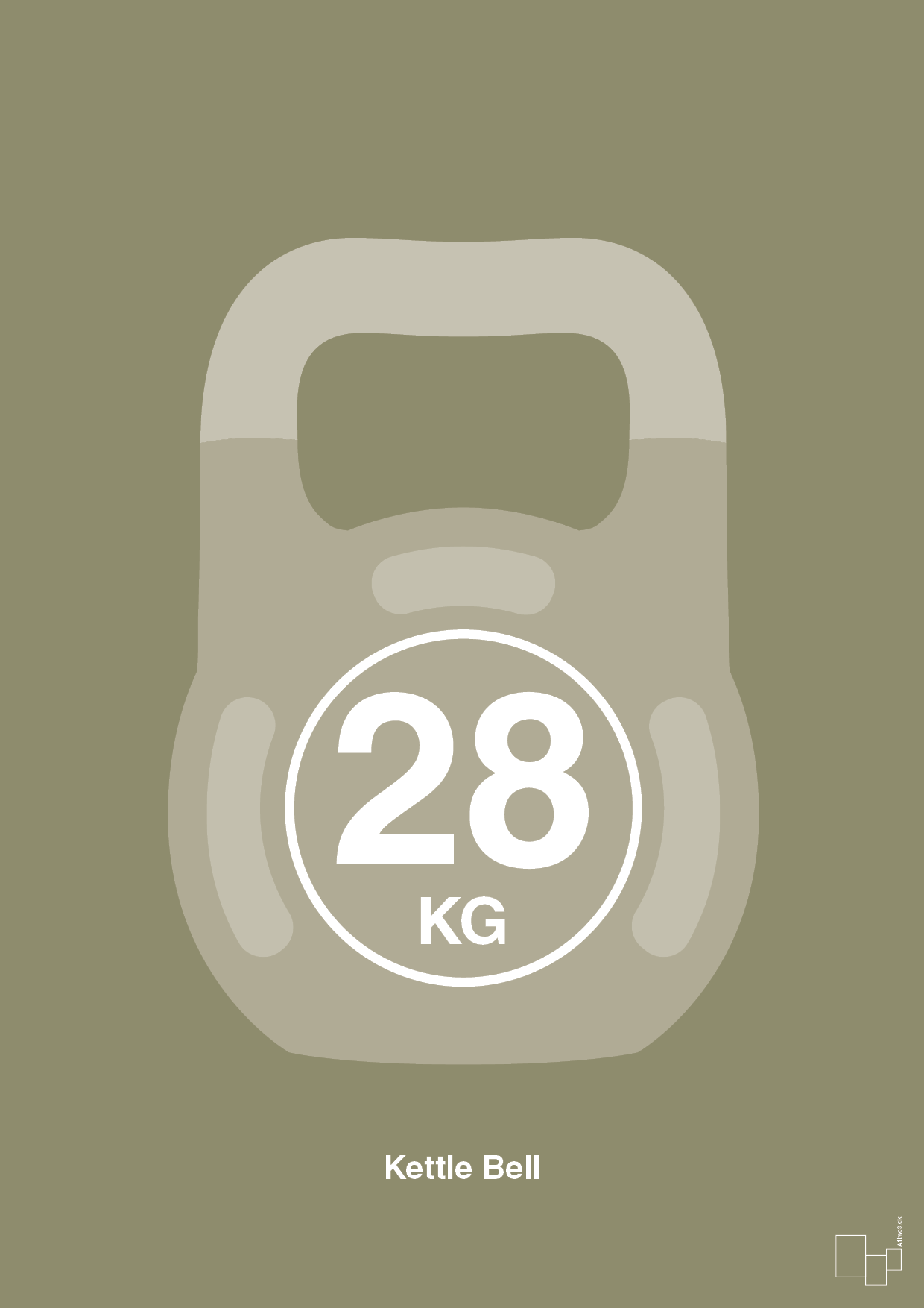 kettle bell 28 kg - Plakat med Grafik i Misty Forrest