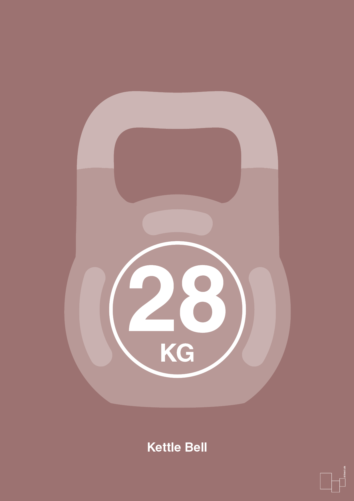 kettle bell 28 kg - Plakat med Grafik i Plum