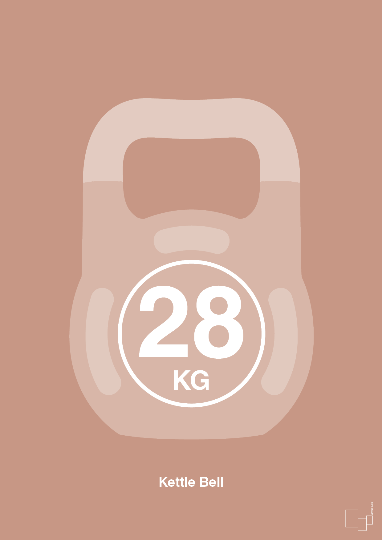kettle bell 28 kg - Plakat med Grafik i Powder
