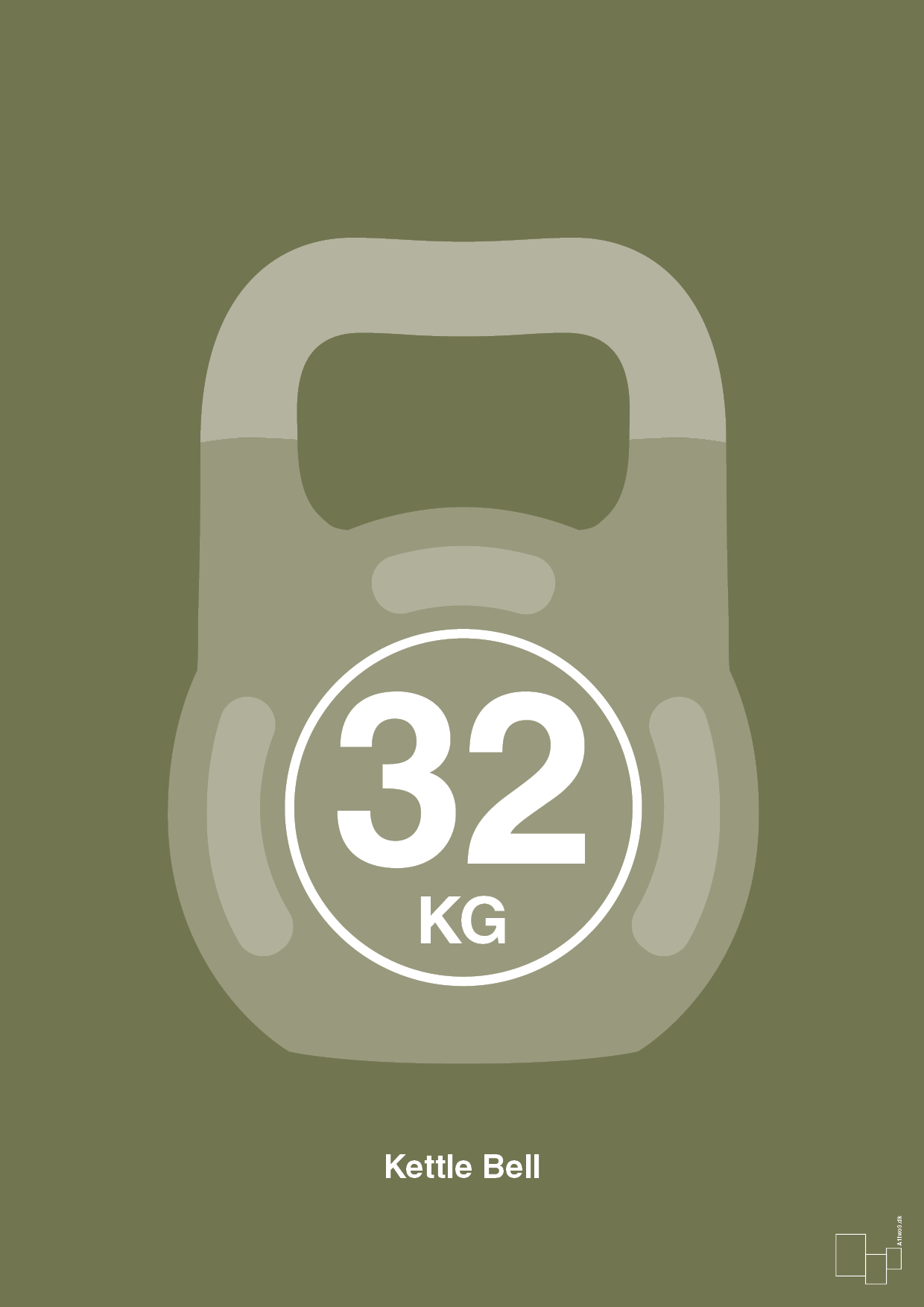 kettle bell 32 kg - Plakat med Grafik i Secret Meadow