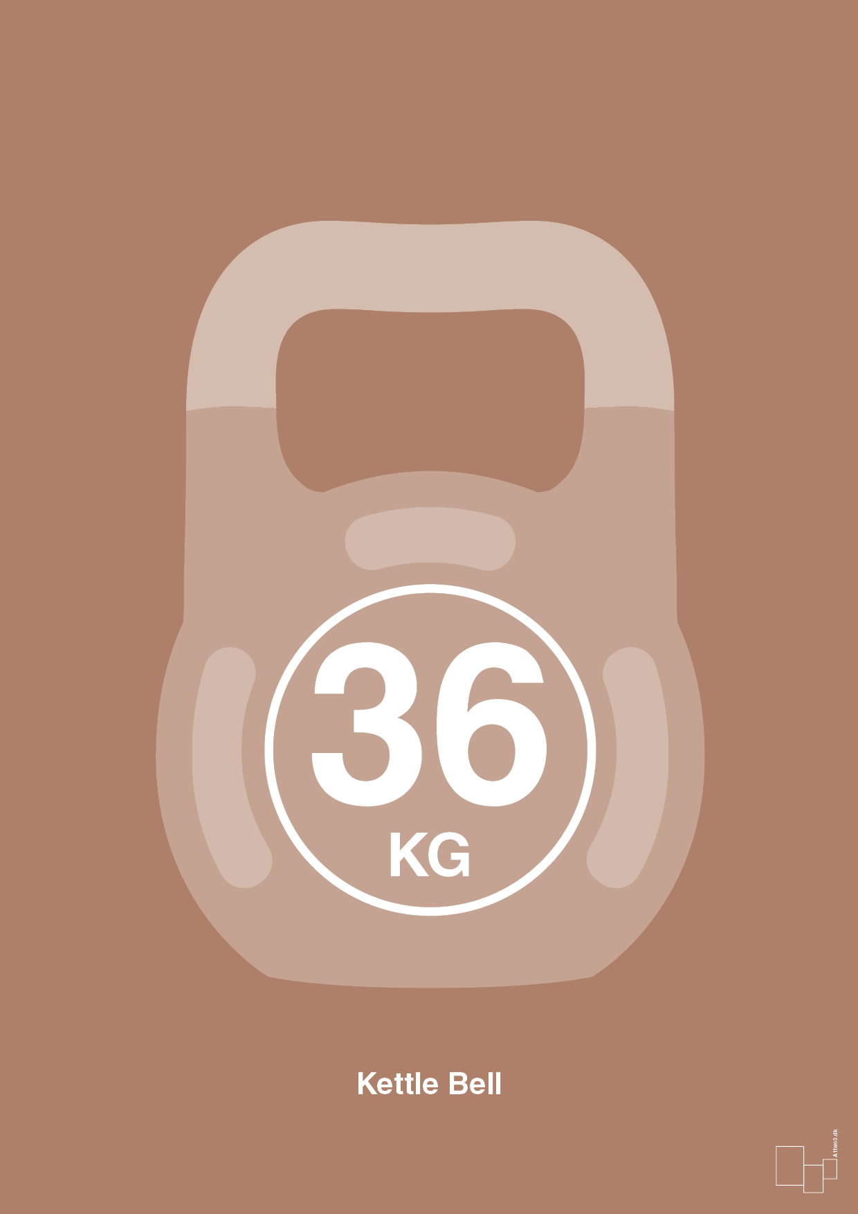 kettle bell 36 kg - Plakat med Grafik i Cider Spice