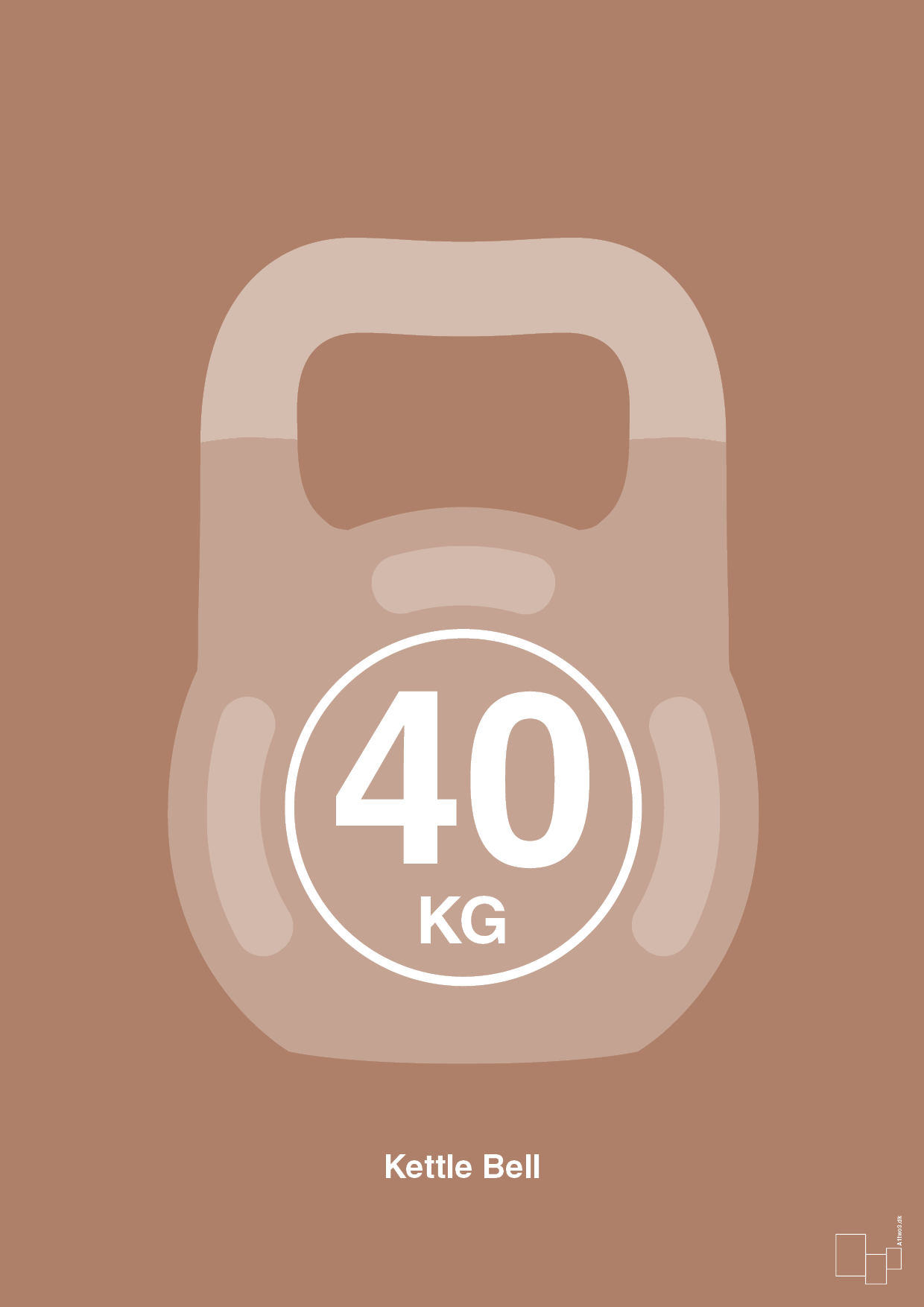 kettle bell 40 kg - Plakat med Grafik i Cider Spice
