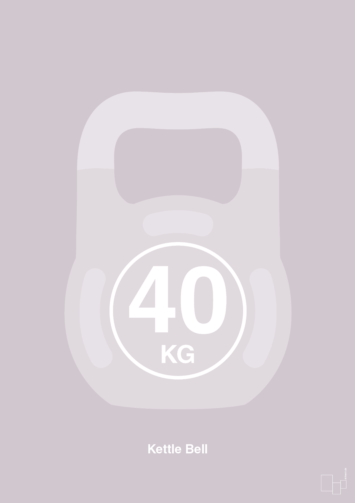 kettle bell 40 kg - Plakat med Grafik i Dusty Lilac