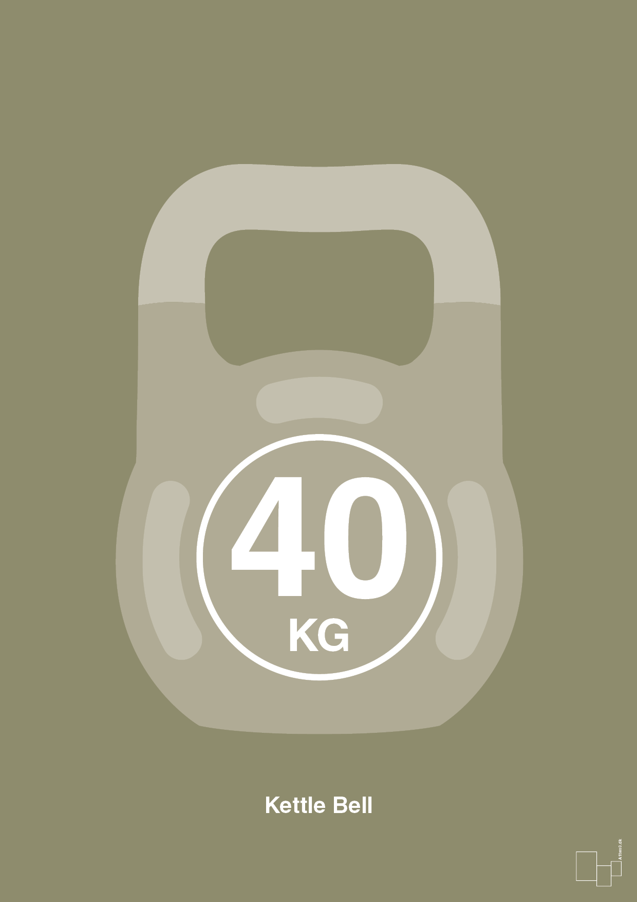 kettle bell 40 kg - Plakat med Grafik i Misty Forrest