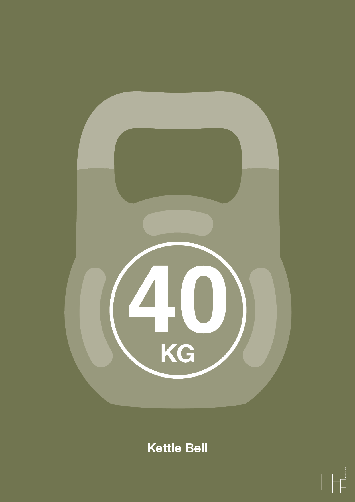 kettle bell 40 kg - Plakat med Grafik i Secret Meadow