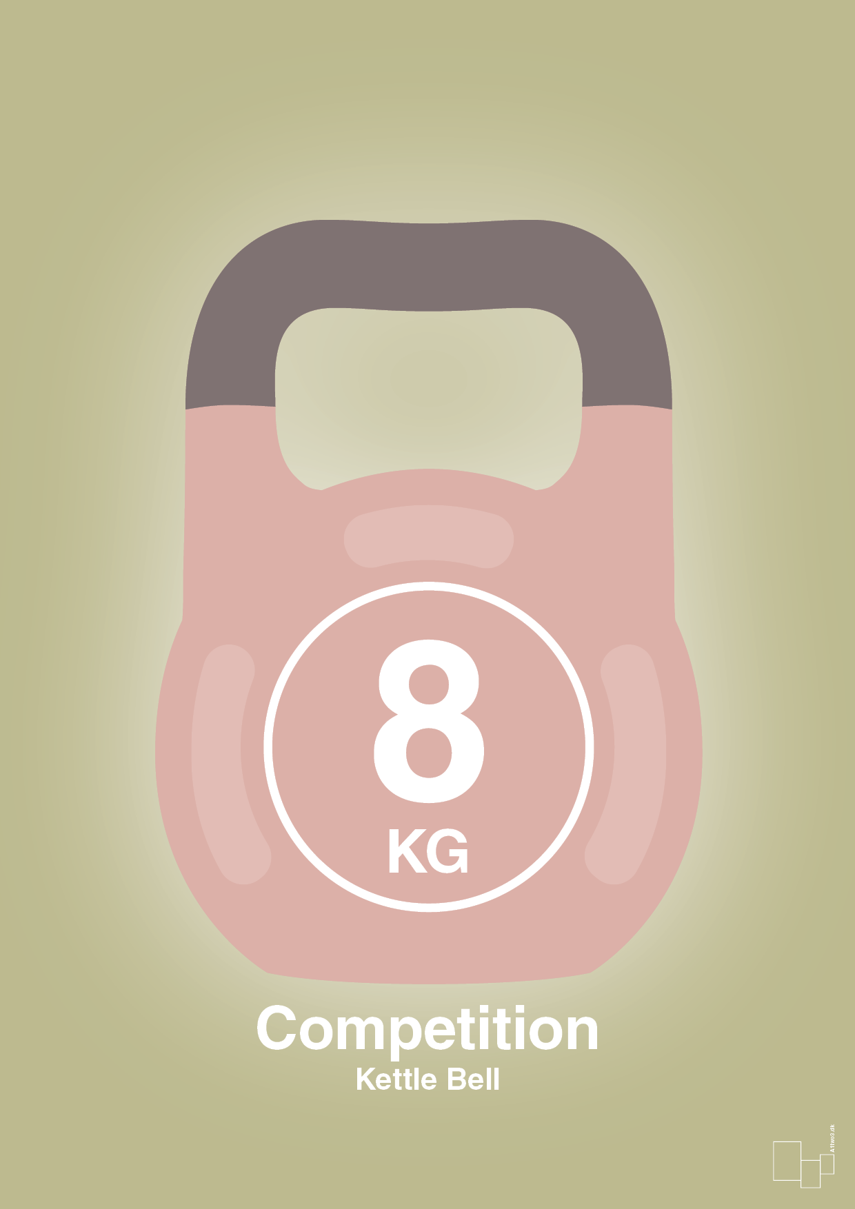 kettle bell 8 kg - competition color - Plakat med Grafik i Back to Nature