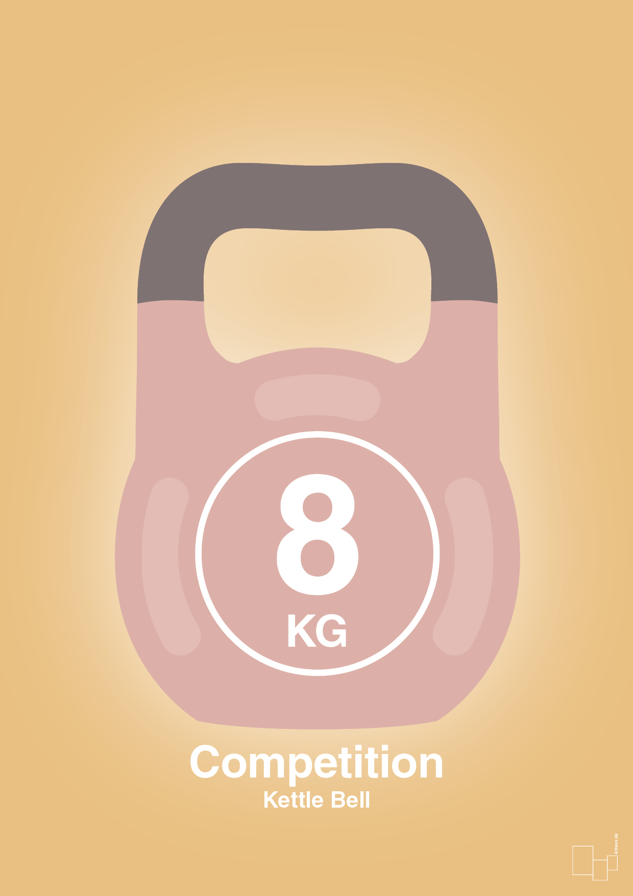 kettle bell 8 kg - competition color - Plakat med Grafik i Charismatic
