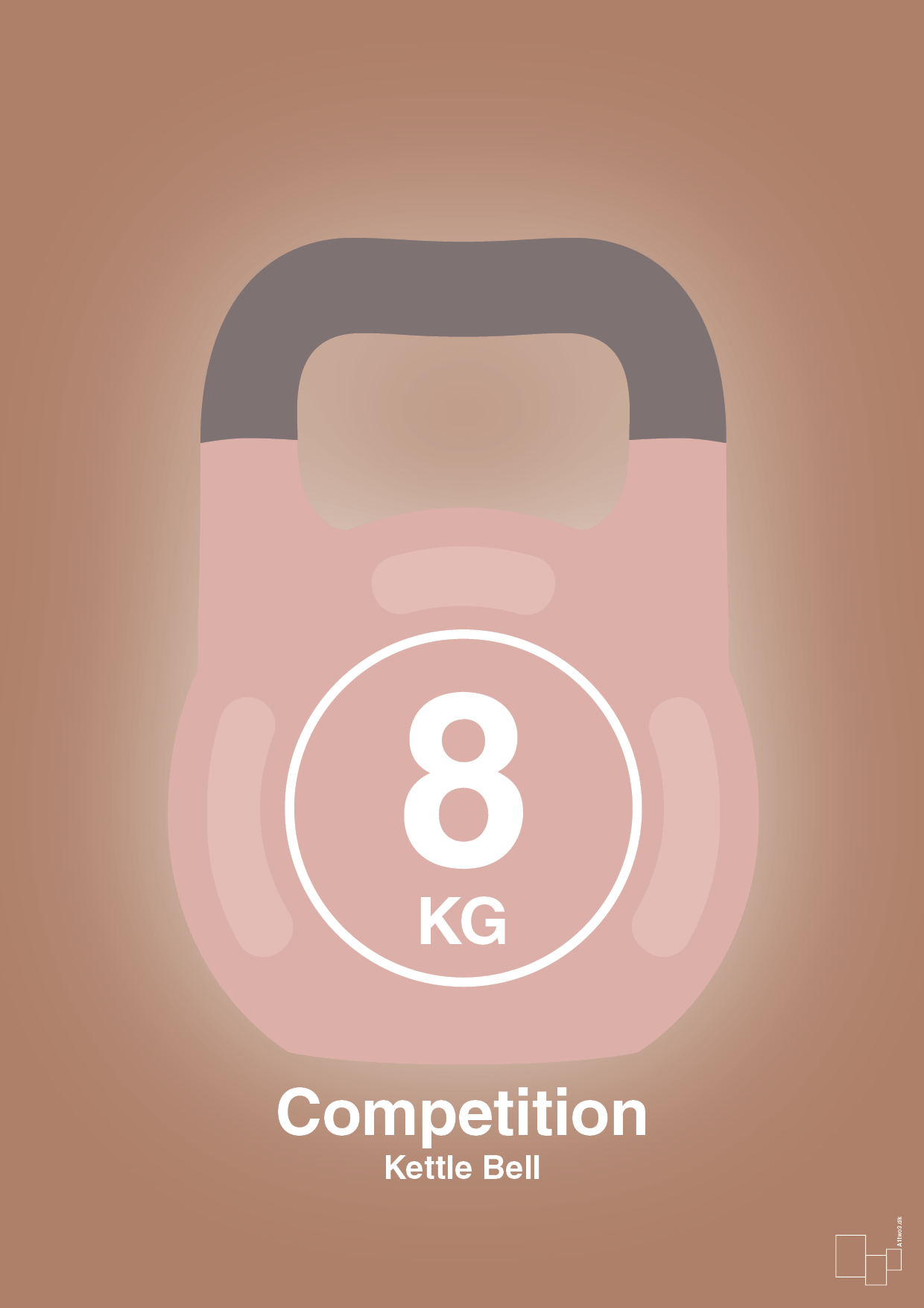 kettle bell 8 kg - competition color - Plakat med Grafik i Cider Spice