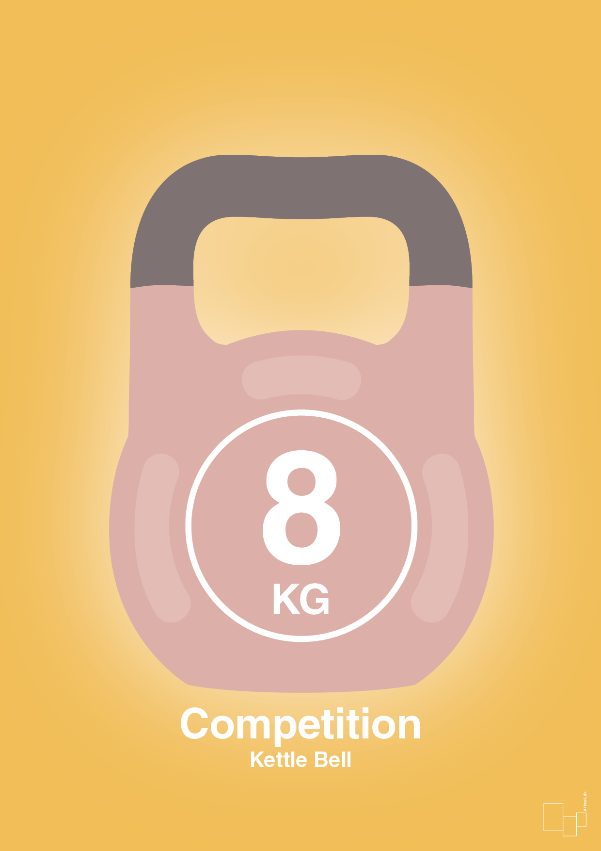 kettle bell 8 kg - competition color - Plakat med Grafik i Honeycomb
