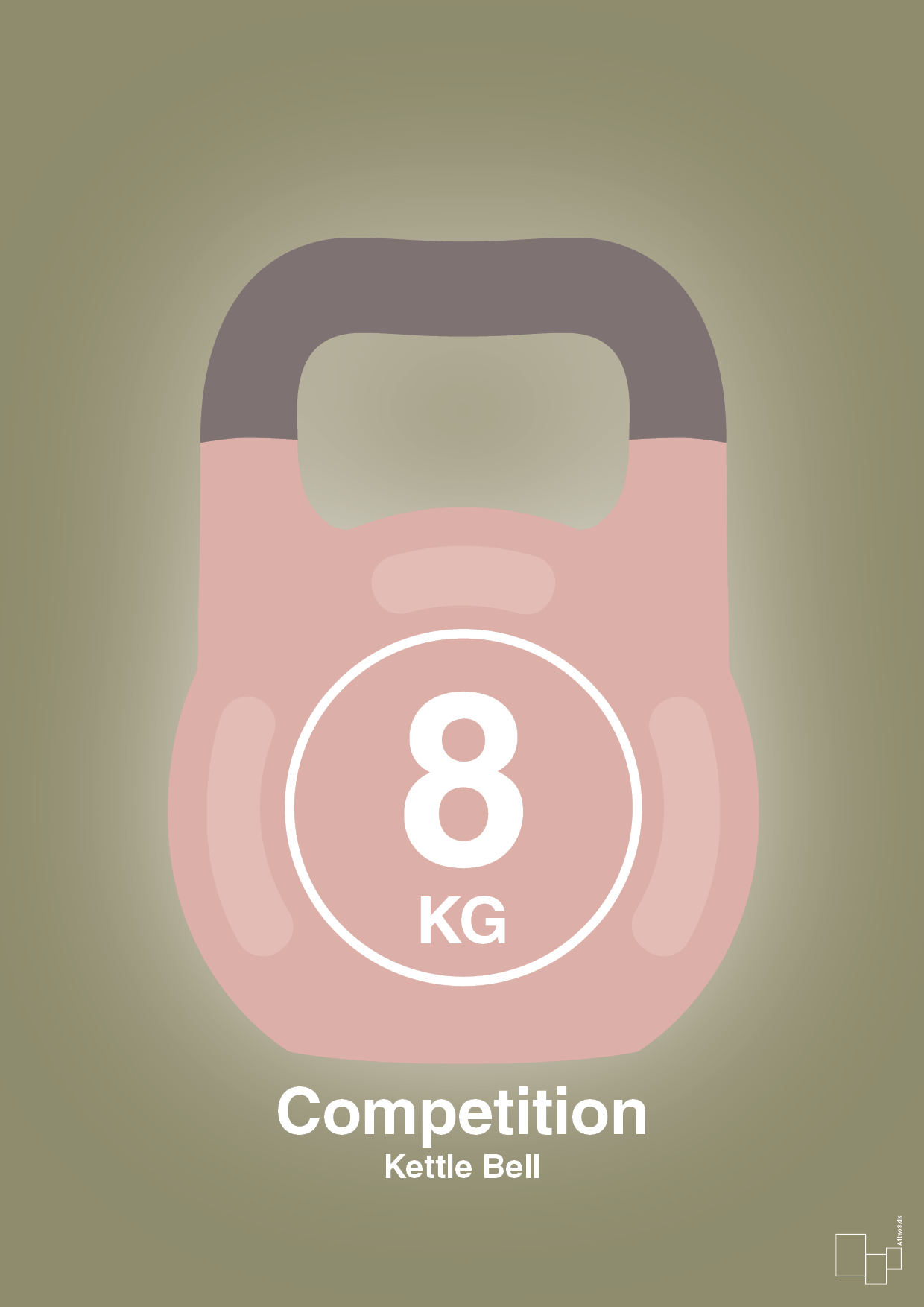 kettle bell 8 kg - competition color - Plakat med Grafik i Misty Forrest