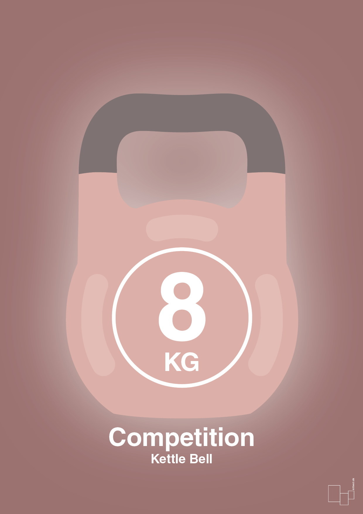 kettle bell 8 kg - competition color - Plakat med Grafik i Plum