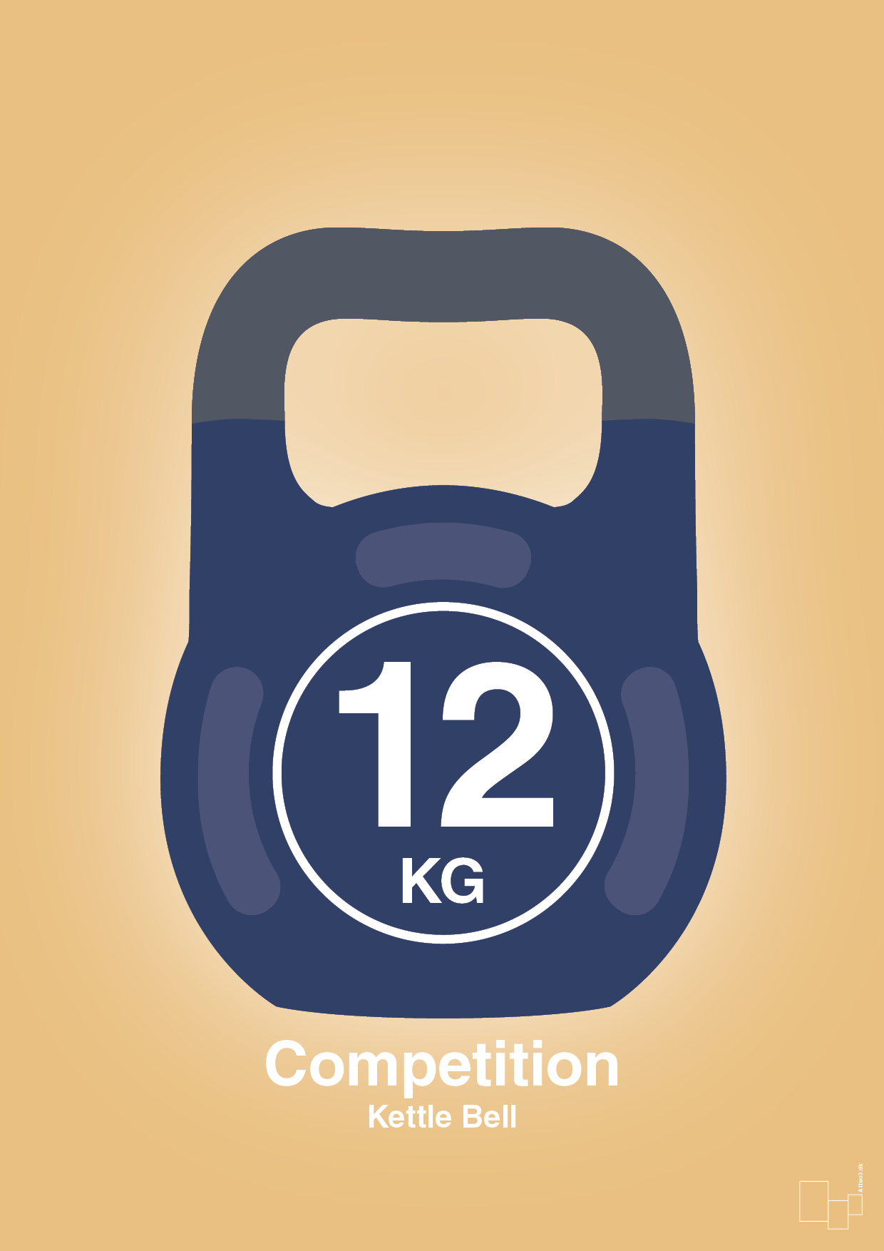 kettle bell 12 kg - competition color - Plakat med Grafik i Charismatic