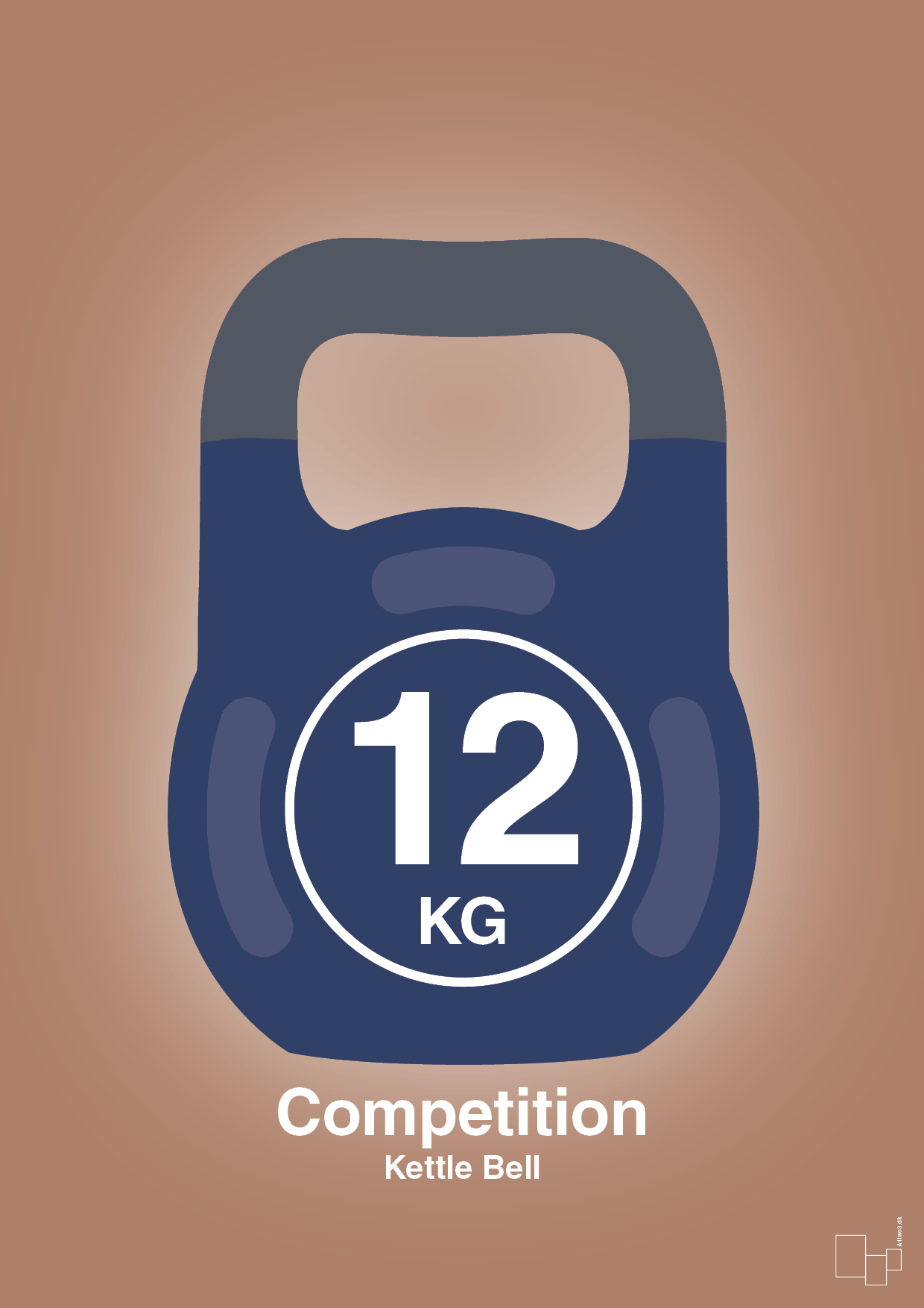 kettle bell 12 kg - competition color - Plakat med Grafik i Cider Spice
