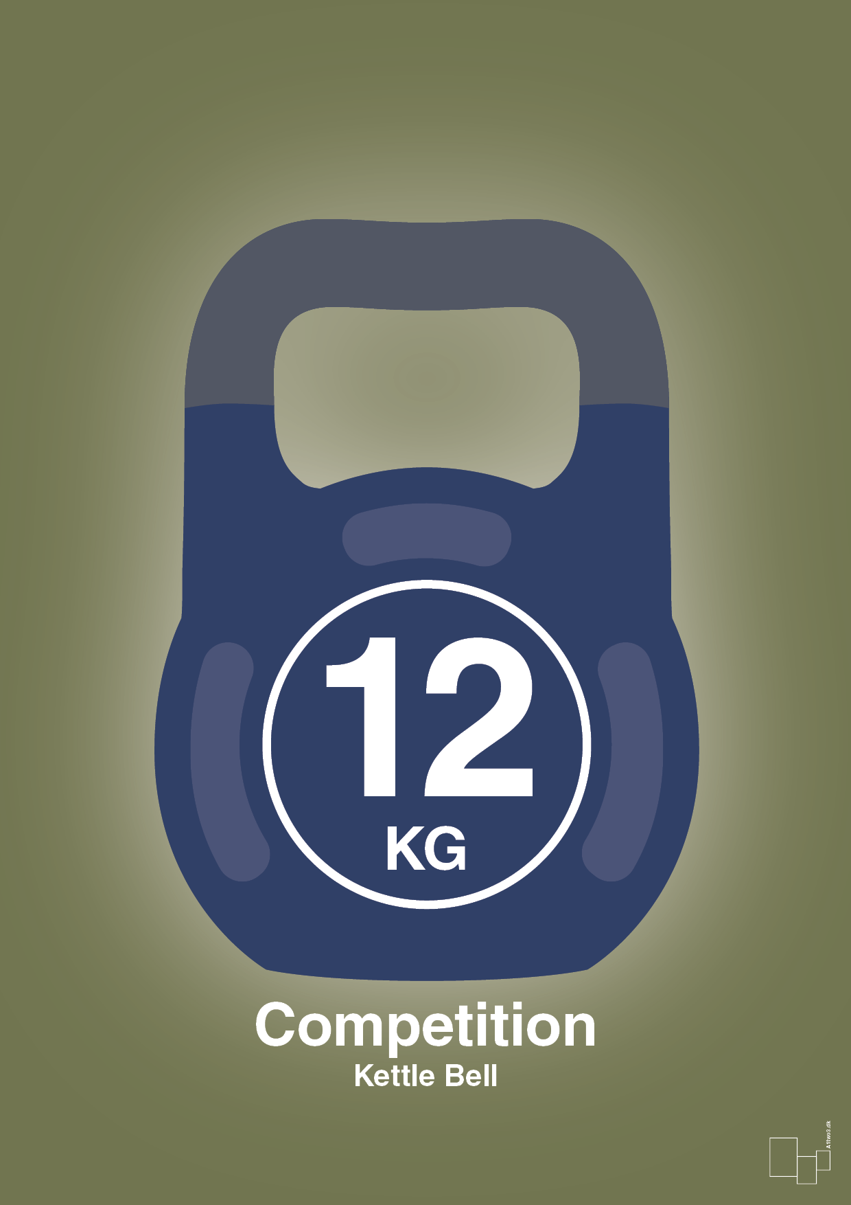 kettle bell 12 kg - competition color - Plakat med Grafik i Secret Meadow