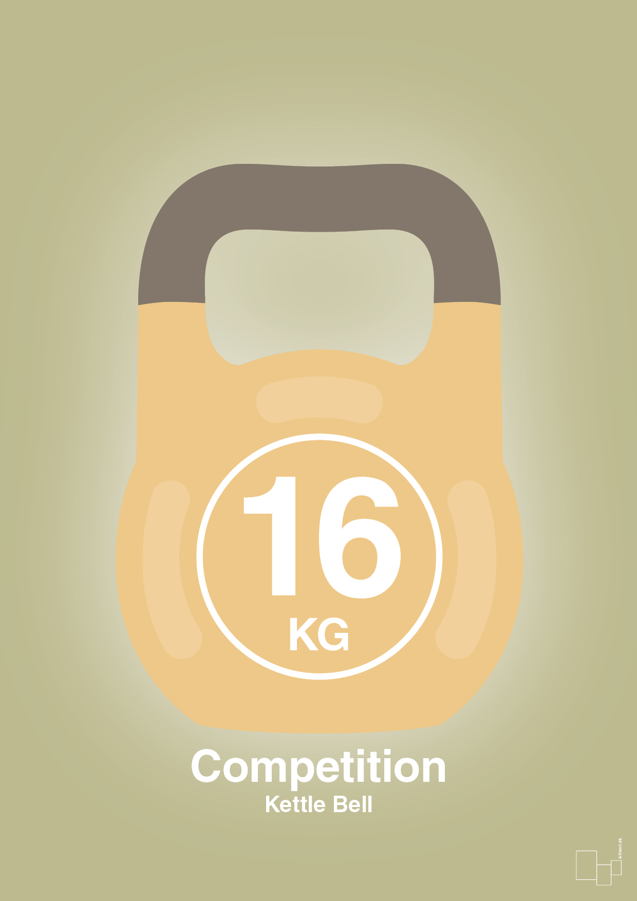 kettle bell 16 kg - competition color - Plakat med Grafik i Back to Nature