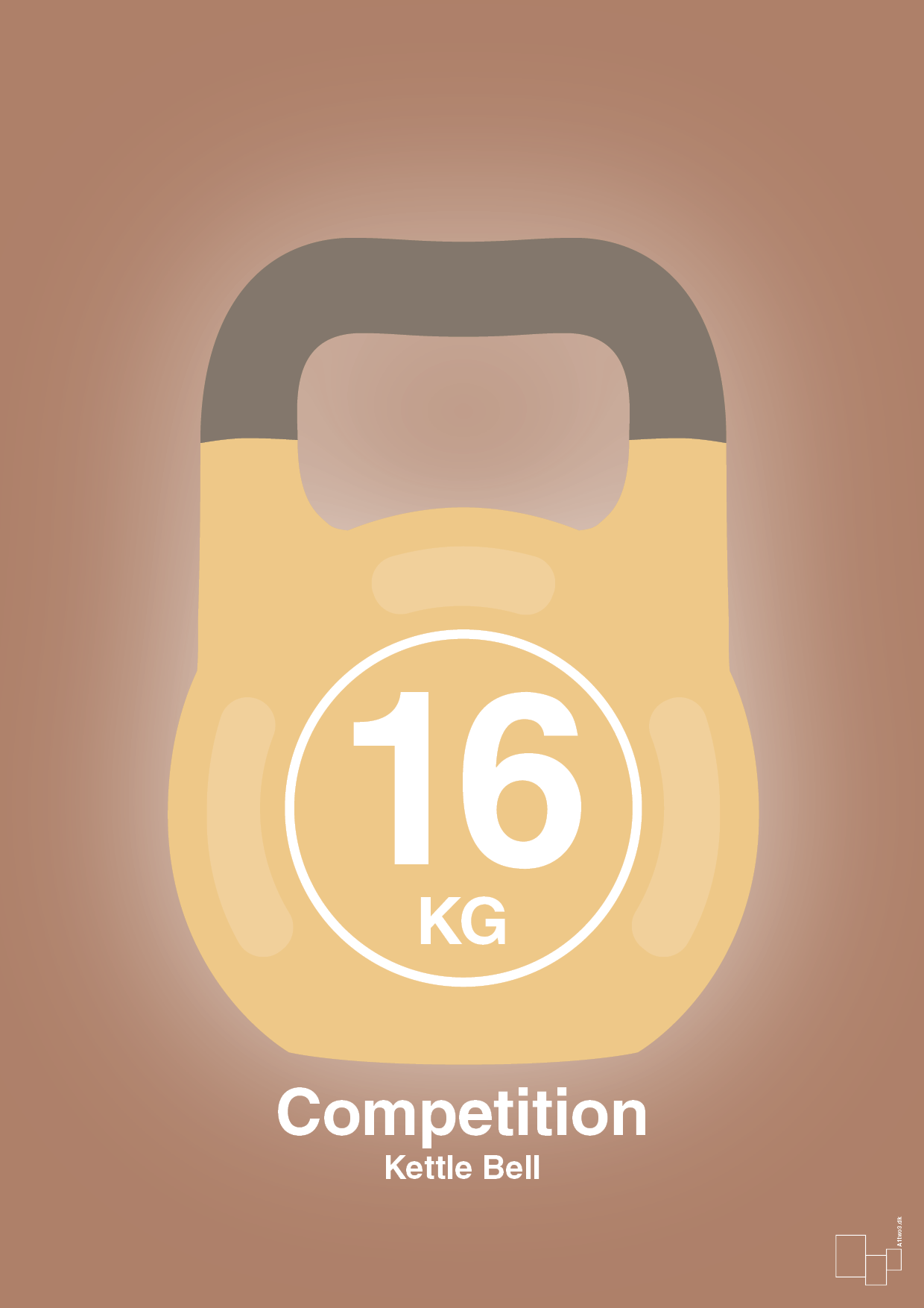 kettle bell 16 kg - competition color - Plakat med Grafik i Cider Spice