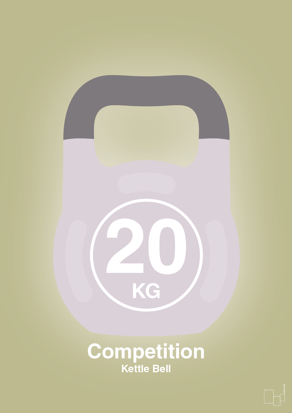 kettle bell 20 kg - competition color - Plakat med Grafik i Back to Nature