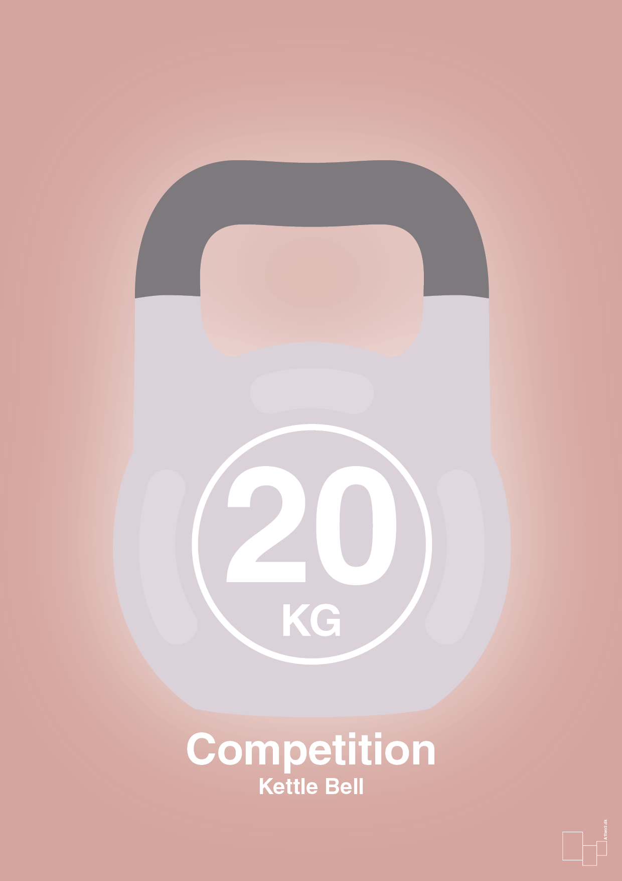 kettle bell 20 kg - competition color - Plakat med Grafik i Bubble Shell