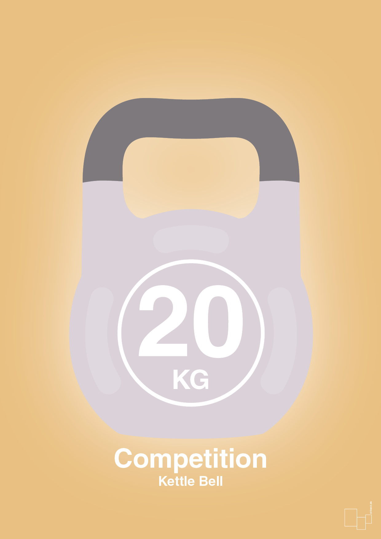 kettle bell 20 kg - competition color - Plakat med Grafik i Charismatic