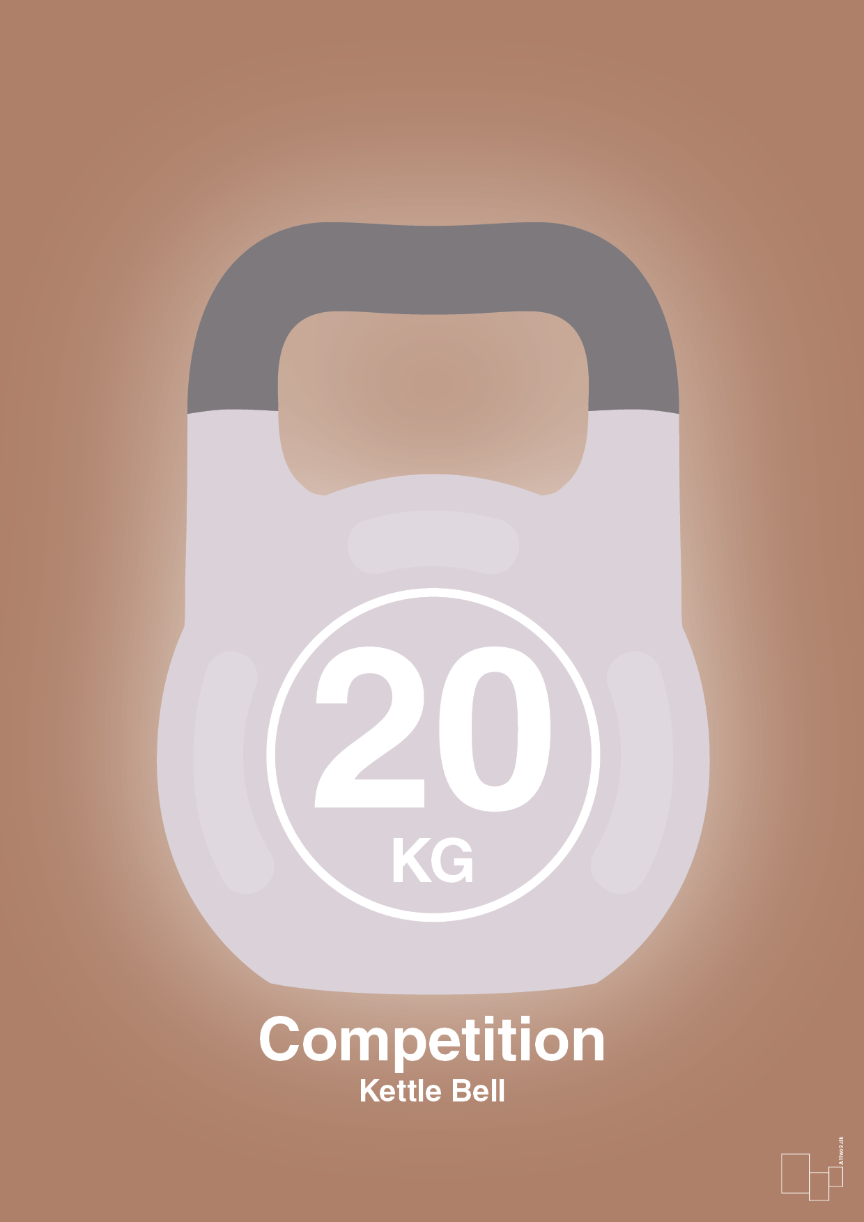 kettle bell 20 kg - competition color - Plakat med Grafik i Cider Spice