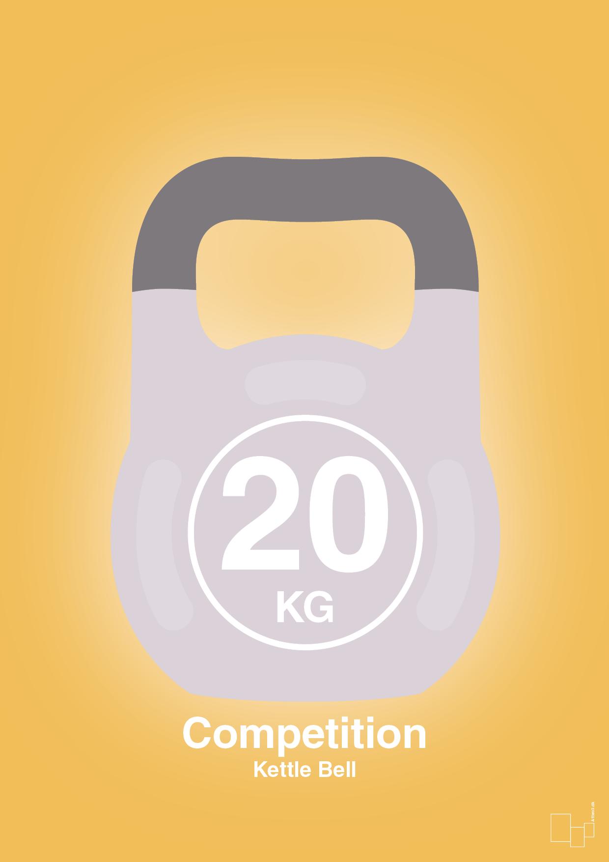 kettle bell 20 kg - competition color - Plakat med Grafik i Honeycomb