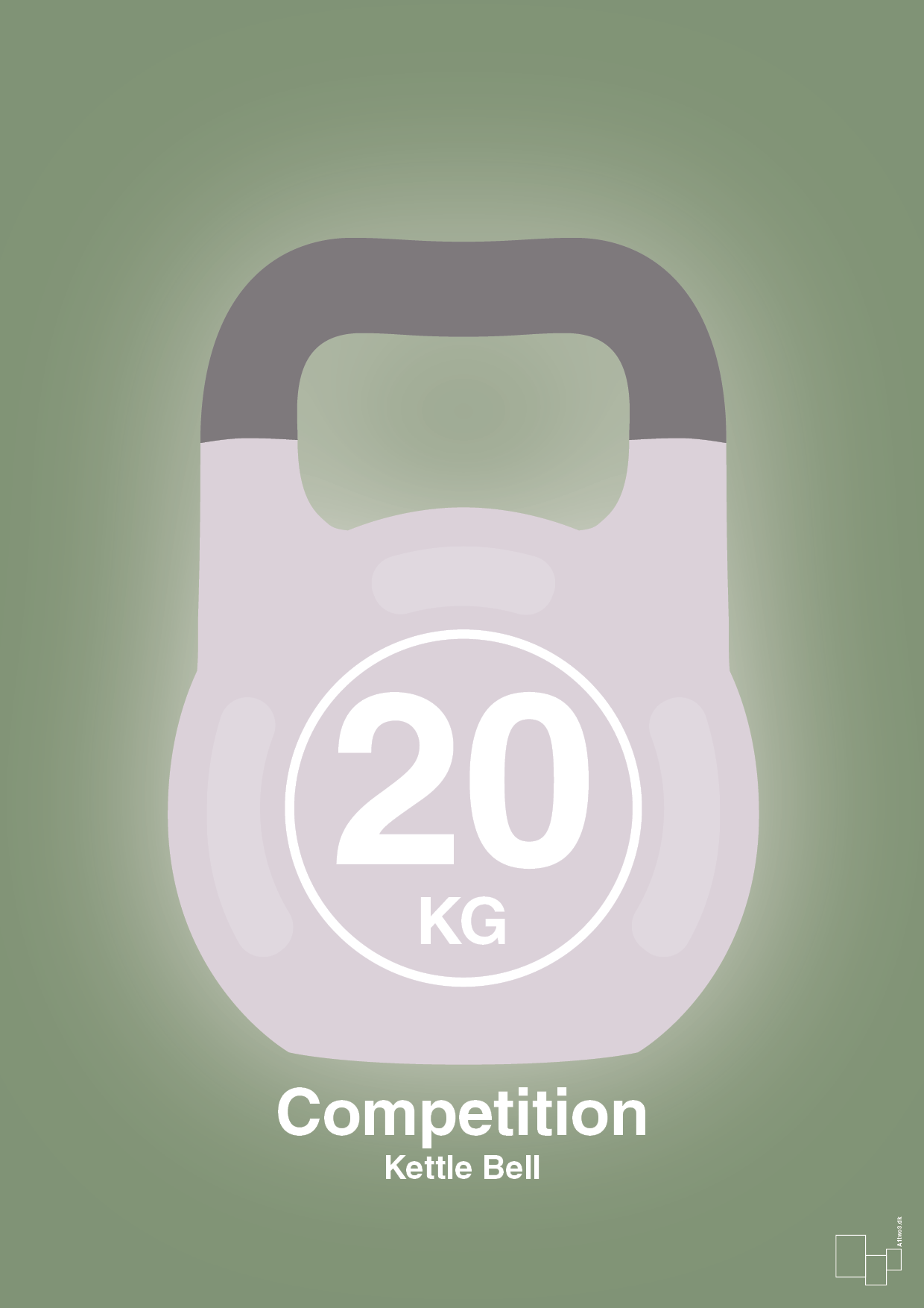 kettle bell 20 kg - competition color - Plakat med Grafik i Jade