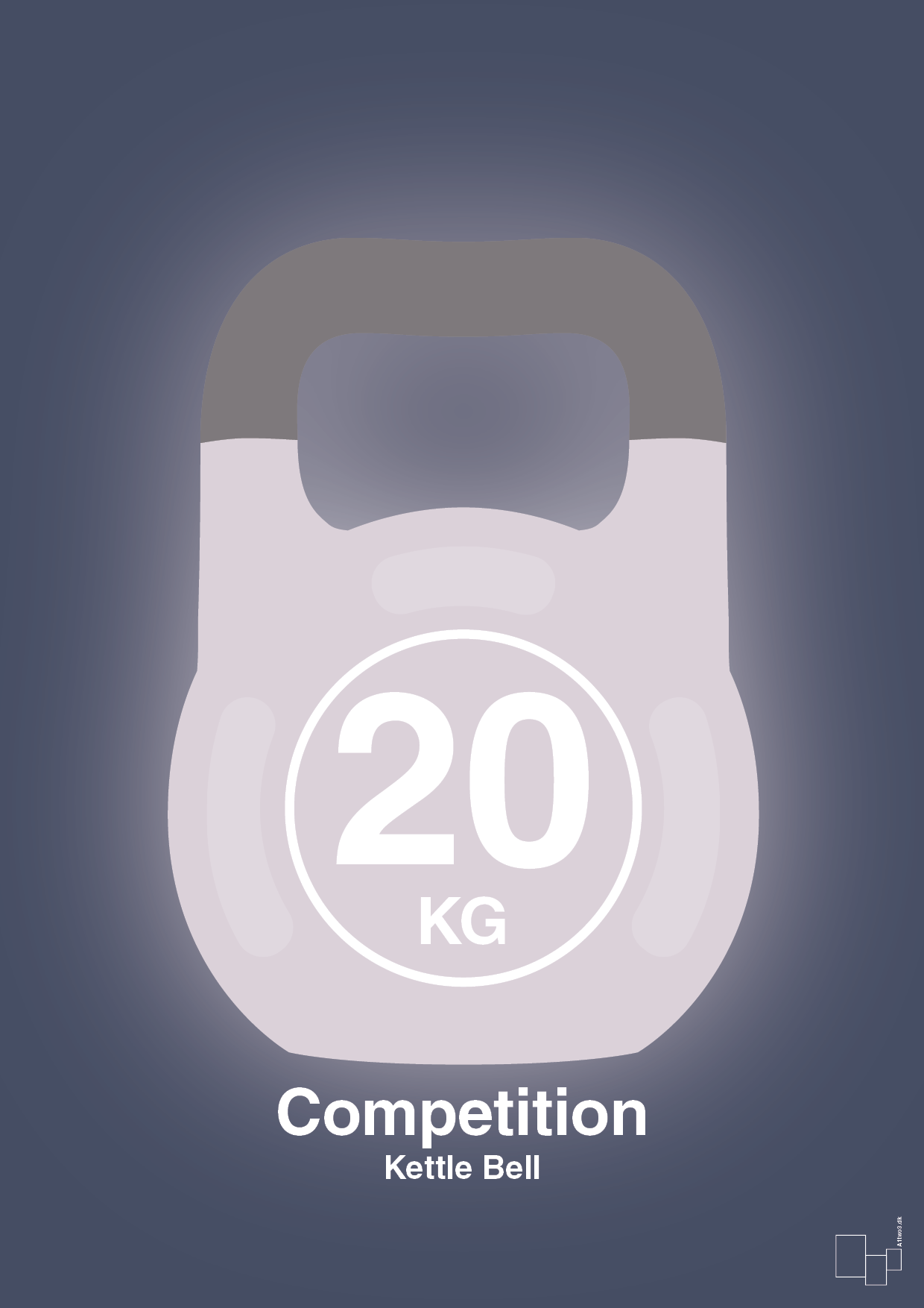 kettle bell 20 kg - competition color - Plakat med Grafik i Petrol