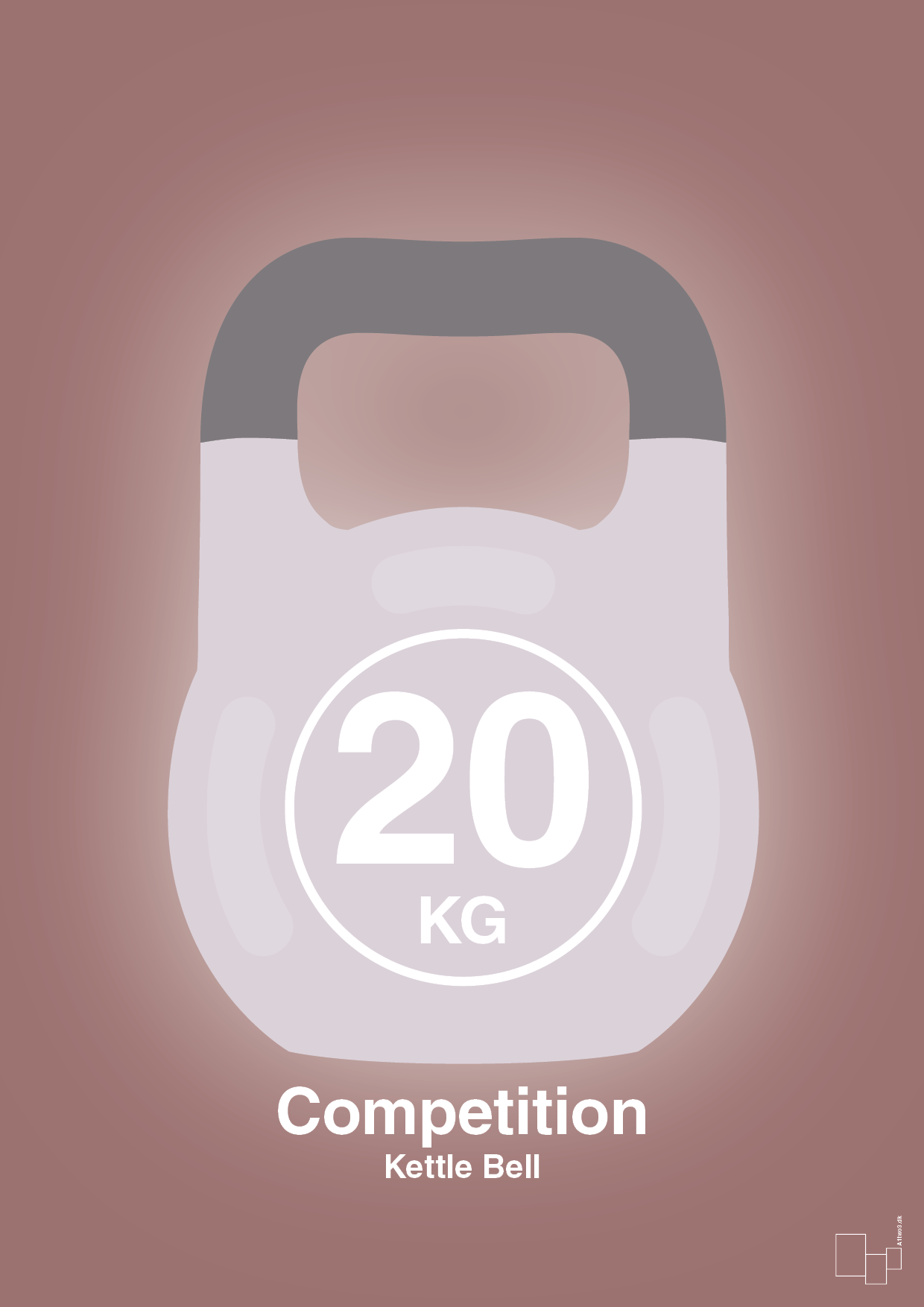 kettle bell 20 kg - competition color - Plakat med Grafik i Plum