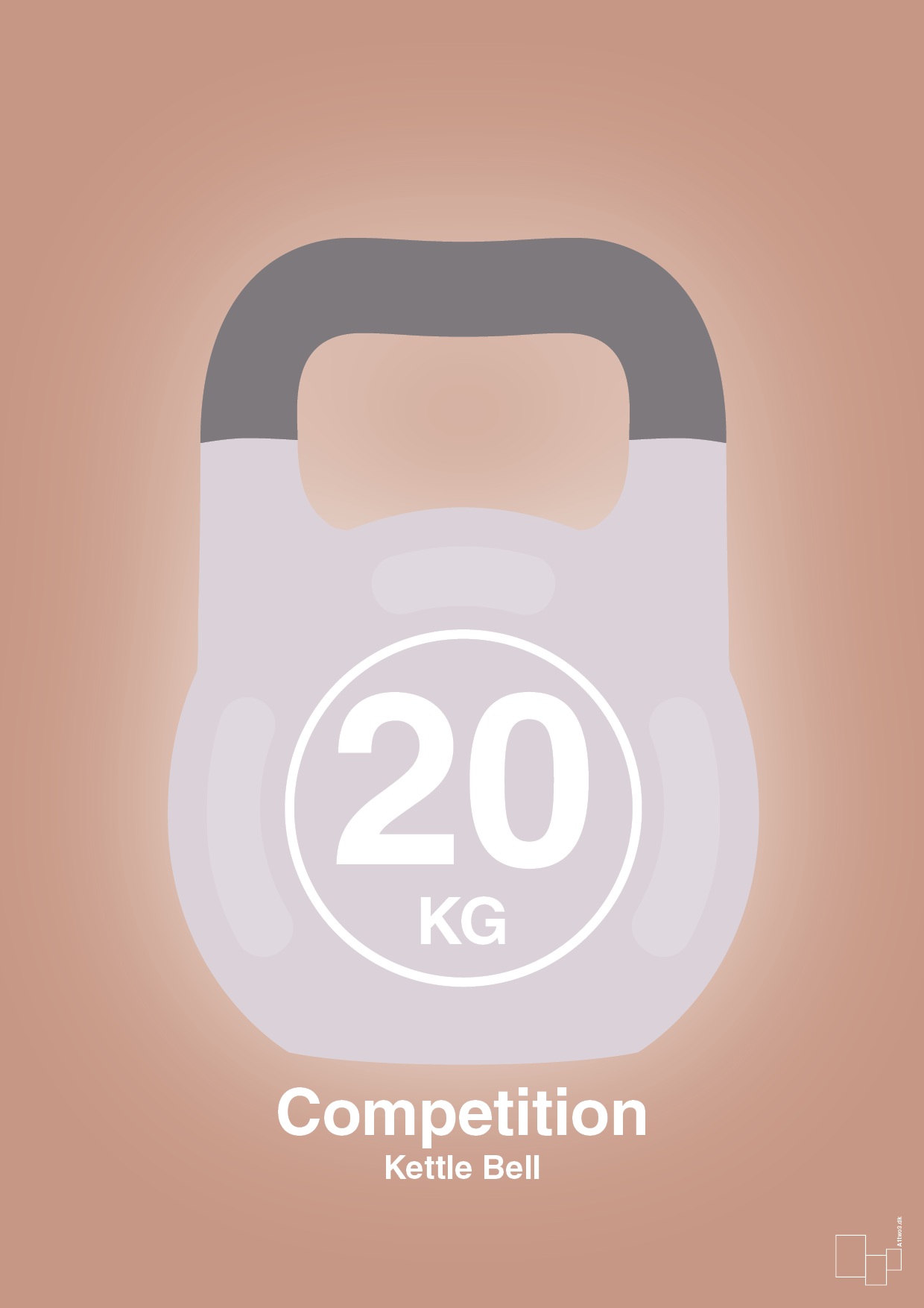 kettle bell 20 kg - competition color - Plakat med Grafik i Powder