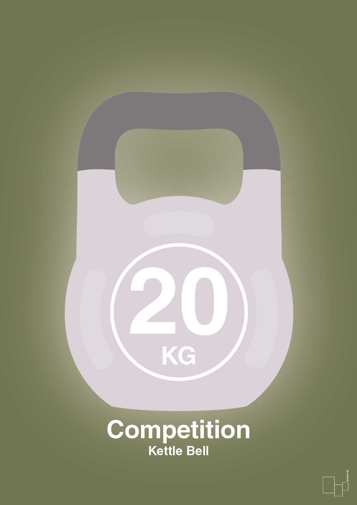 kettle bell 20 kg - competition color - Plakat med Grafik i Secret Meadow