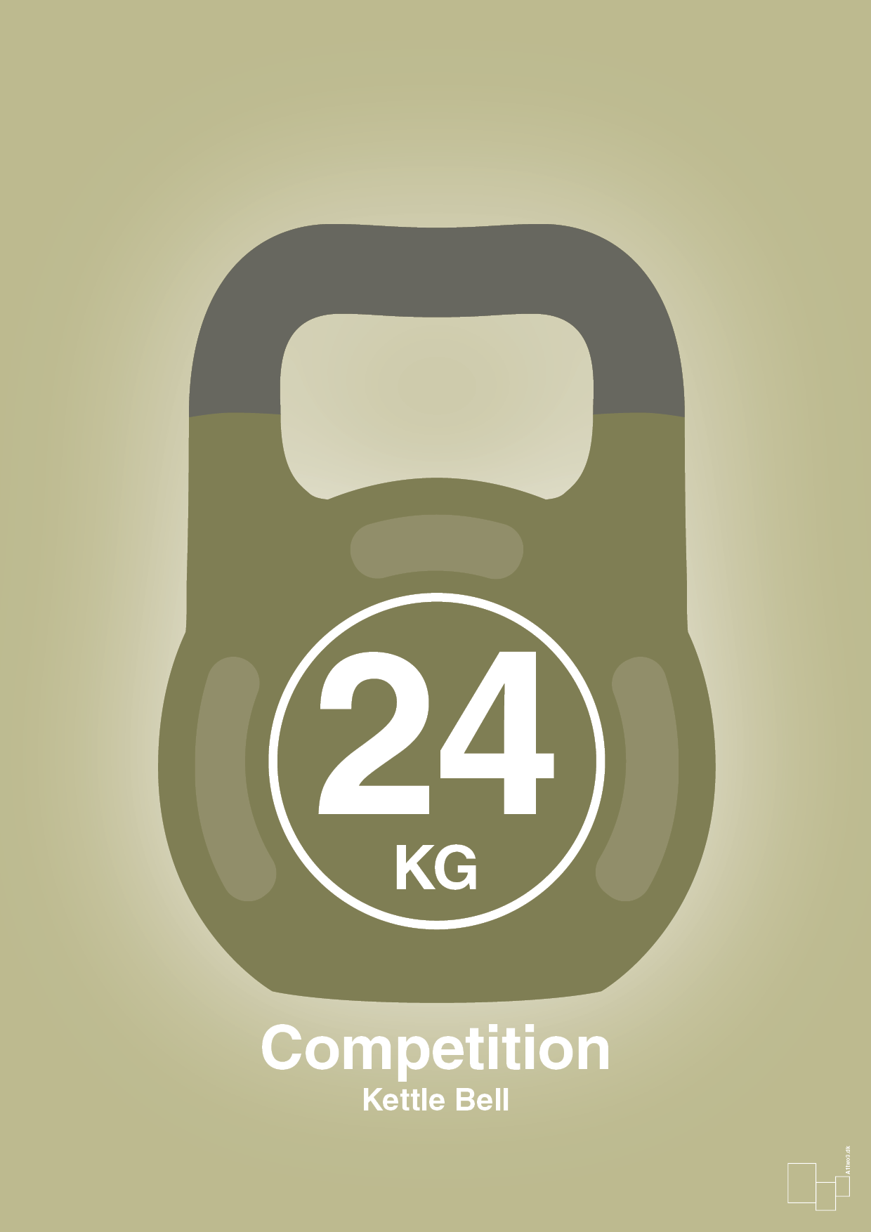 kettle bell 24 kg - competition color - Plakat med Grafik i Back to Nature