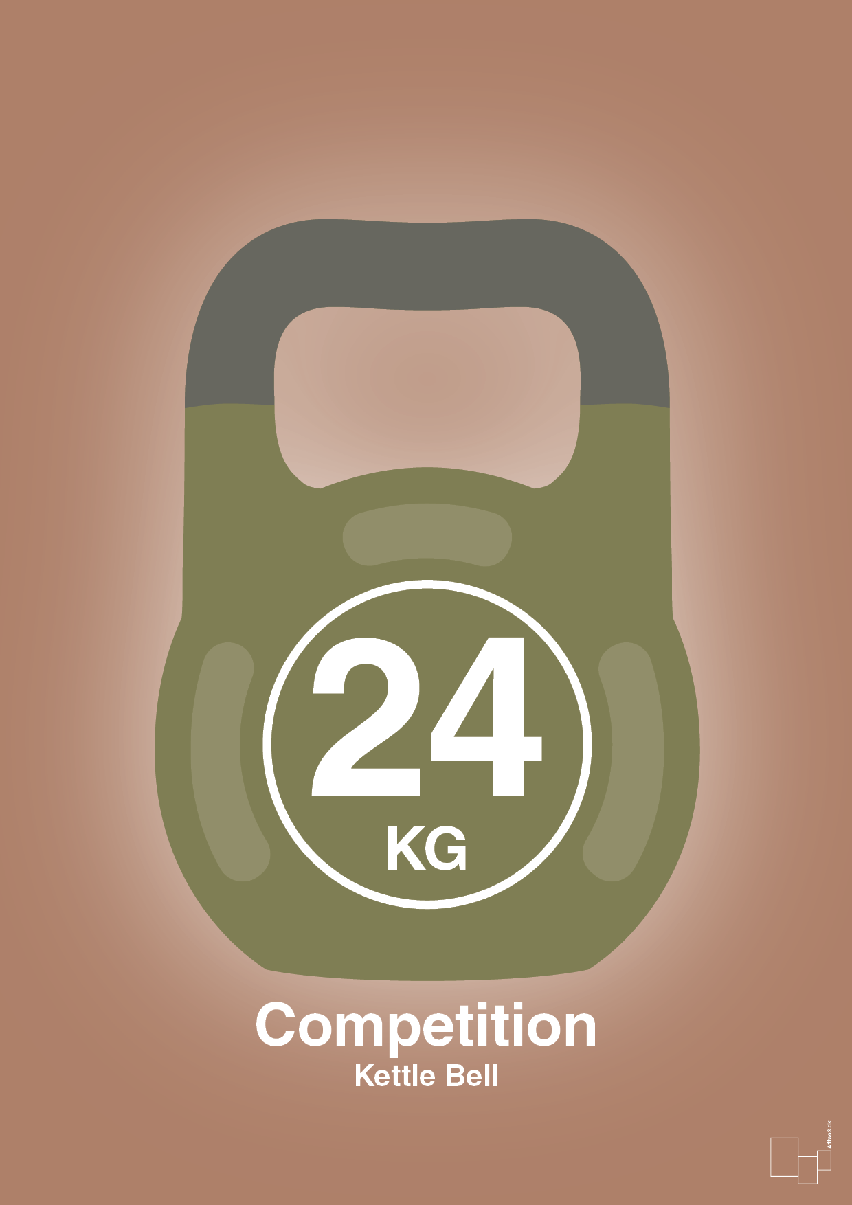 kettle bell 24 kg - competition color - Plakat med Grafik i Cider Spice
