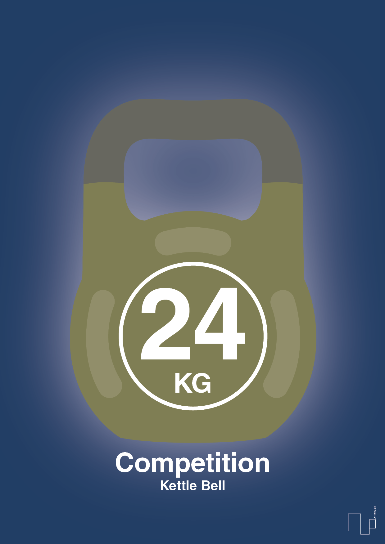 kettle bell 24 kg - competition color - Plakat med Grafik i Lapis Blue