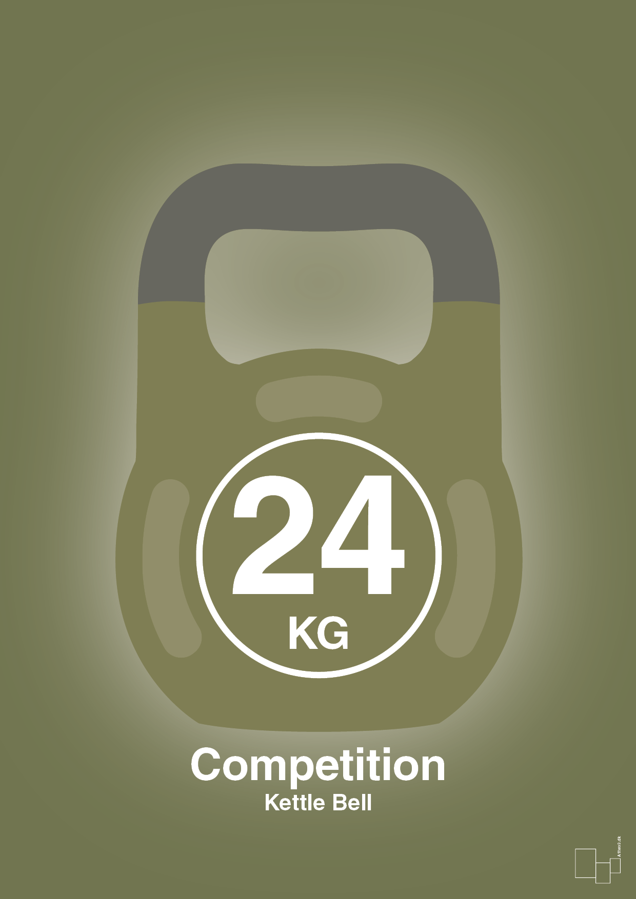 kettle bell 24 kg - competition color - Plakat med Grafik i Secret Meadow