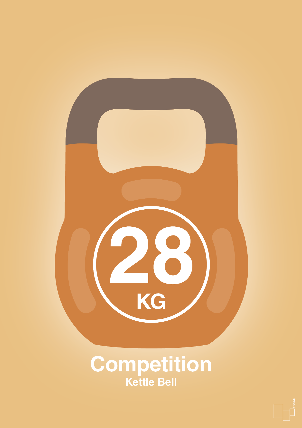 kettle bell 28 kg - competition color - Plakat med Grafik i Charismatic