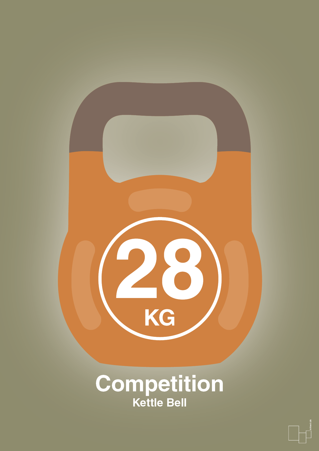 kettle bell 28 kg - competition color - Plakat med Grafik i Misty Forrest