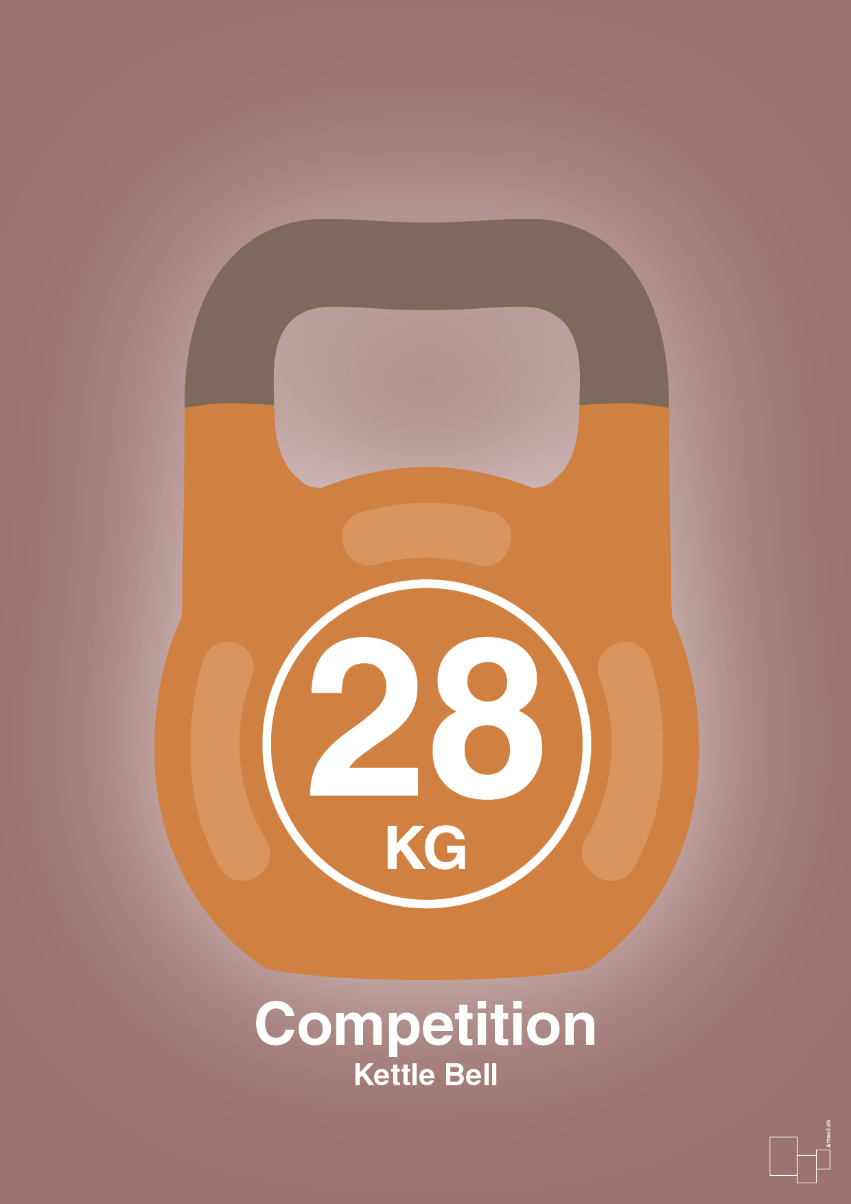kettle bell 28 kg - competition color - Plakat med Grafik i Plum