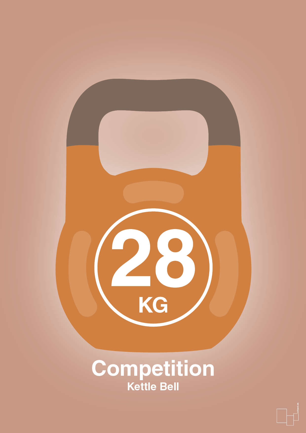 kettle bell 28 kg - competition color - Plakat med Grafik i Powder