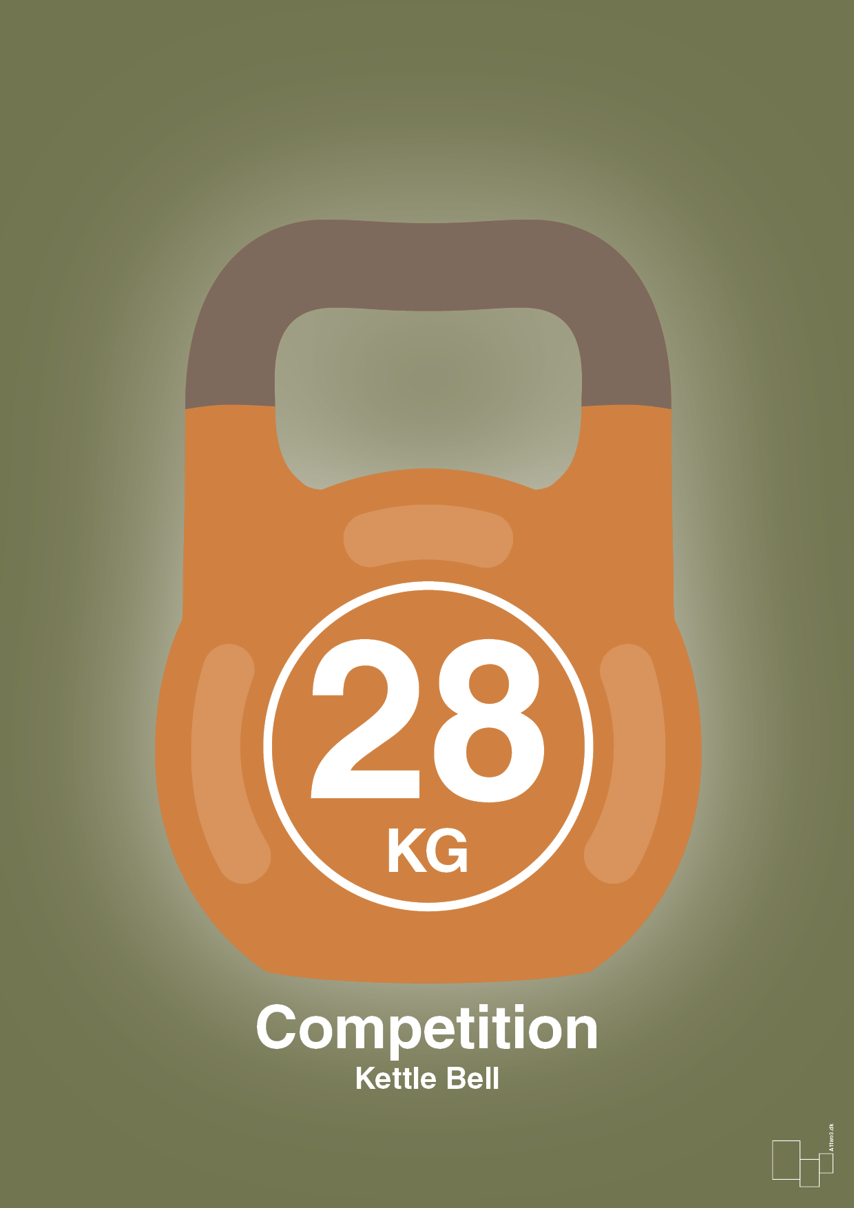 kettle bell 28 kg - competition color - Plakat med Grafik i Secret Meadow
