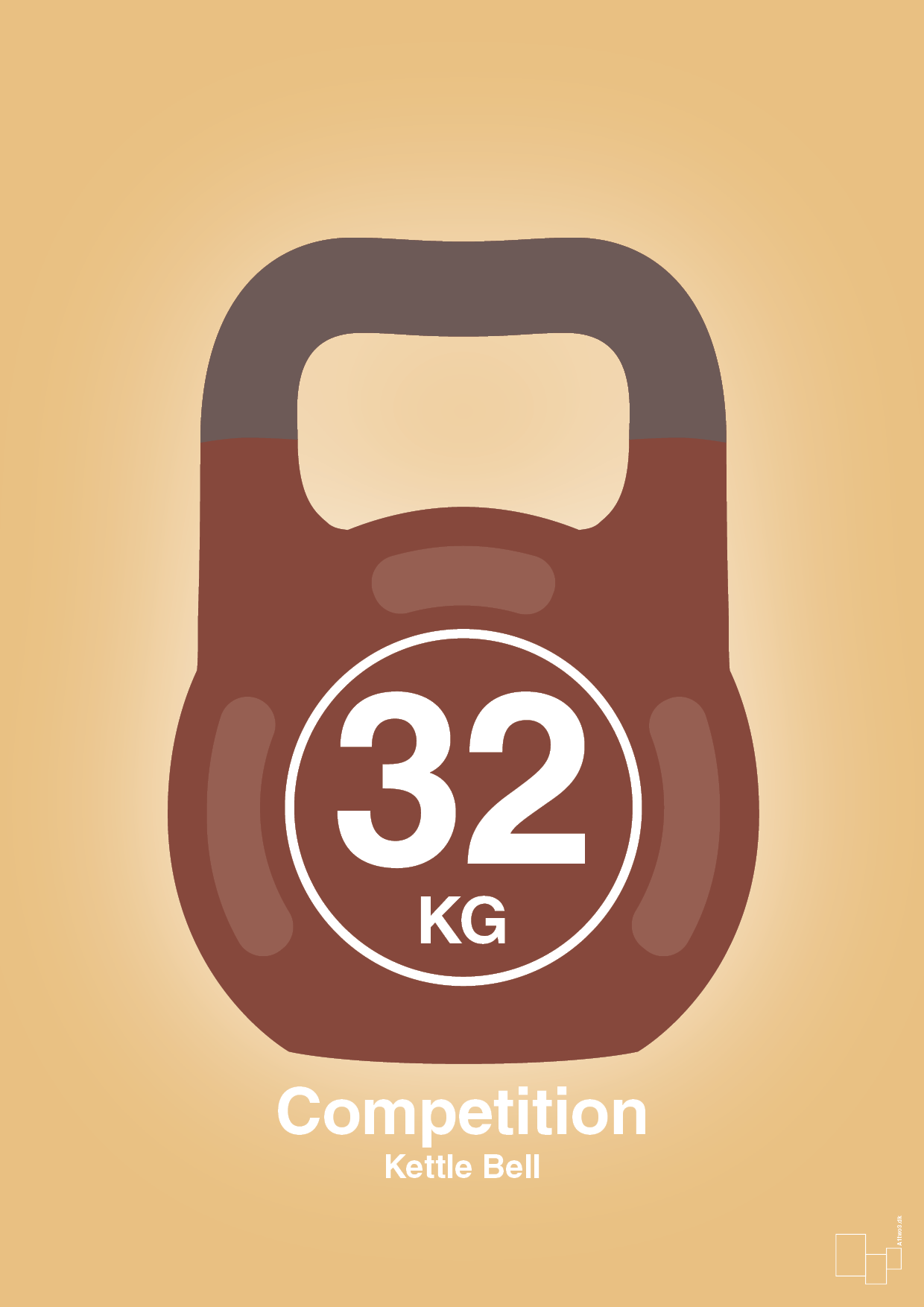kettle bell 32 kg - competition color - Plakat med Grafik i Charismatic